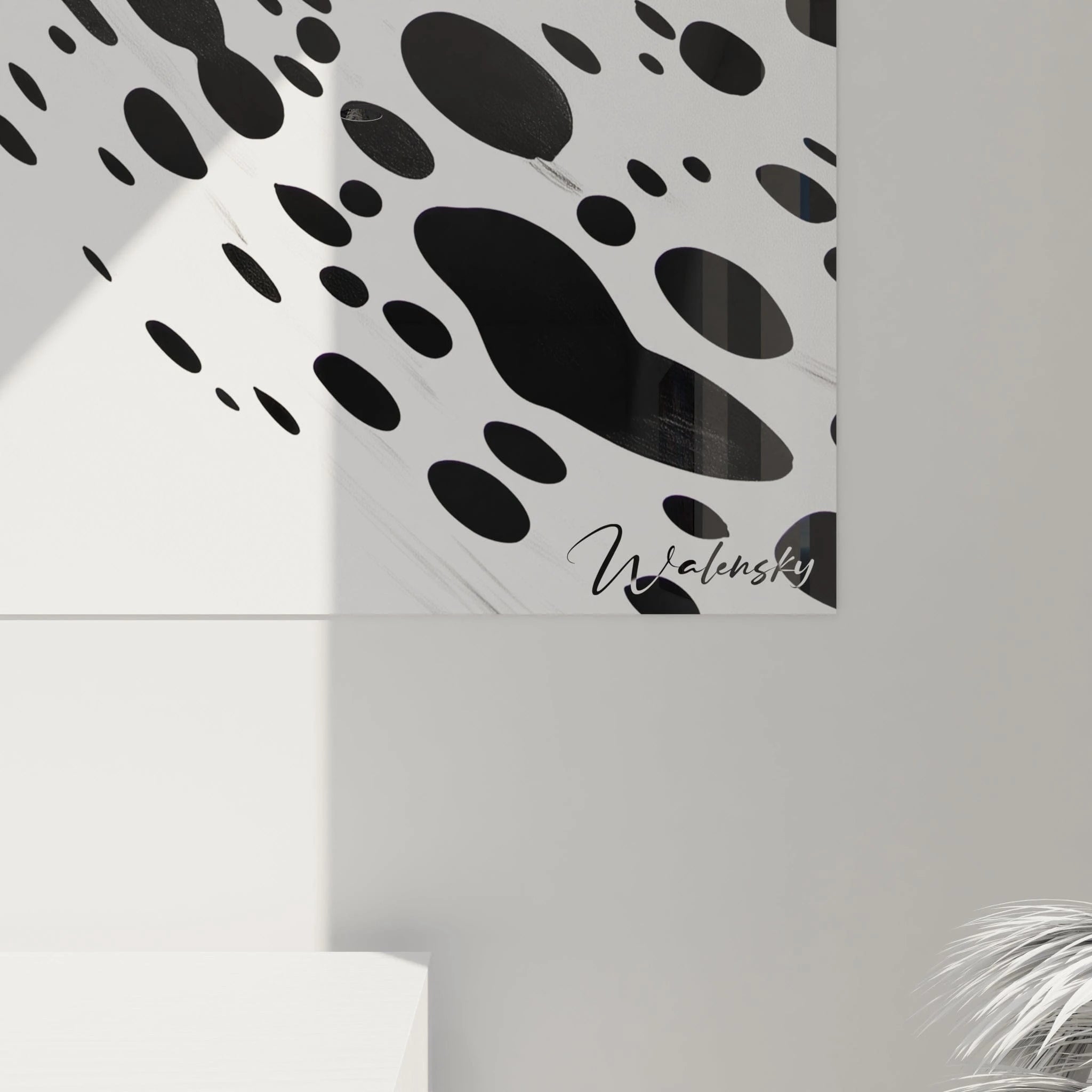 Tableau Rythme Organique Contrasté - édition tacheté noir et blanc - Walensky