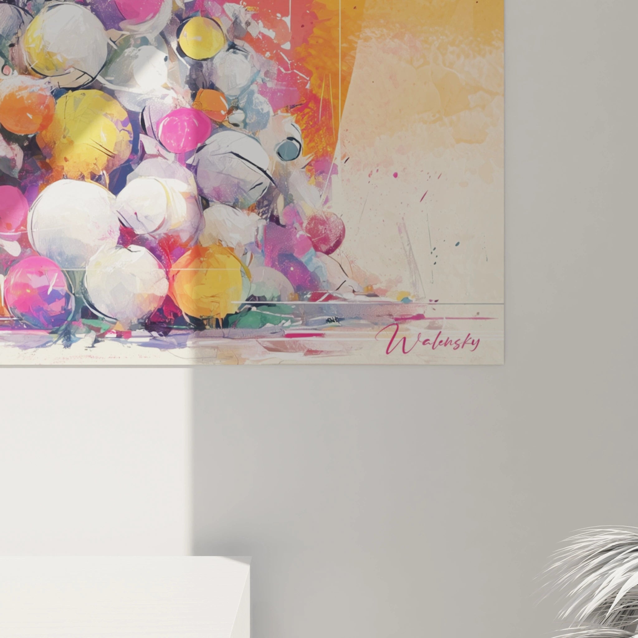 Tableau mural sapin de Noël coloré par Walensky avec des couleurs vibrantes et des formes artistiques