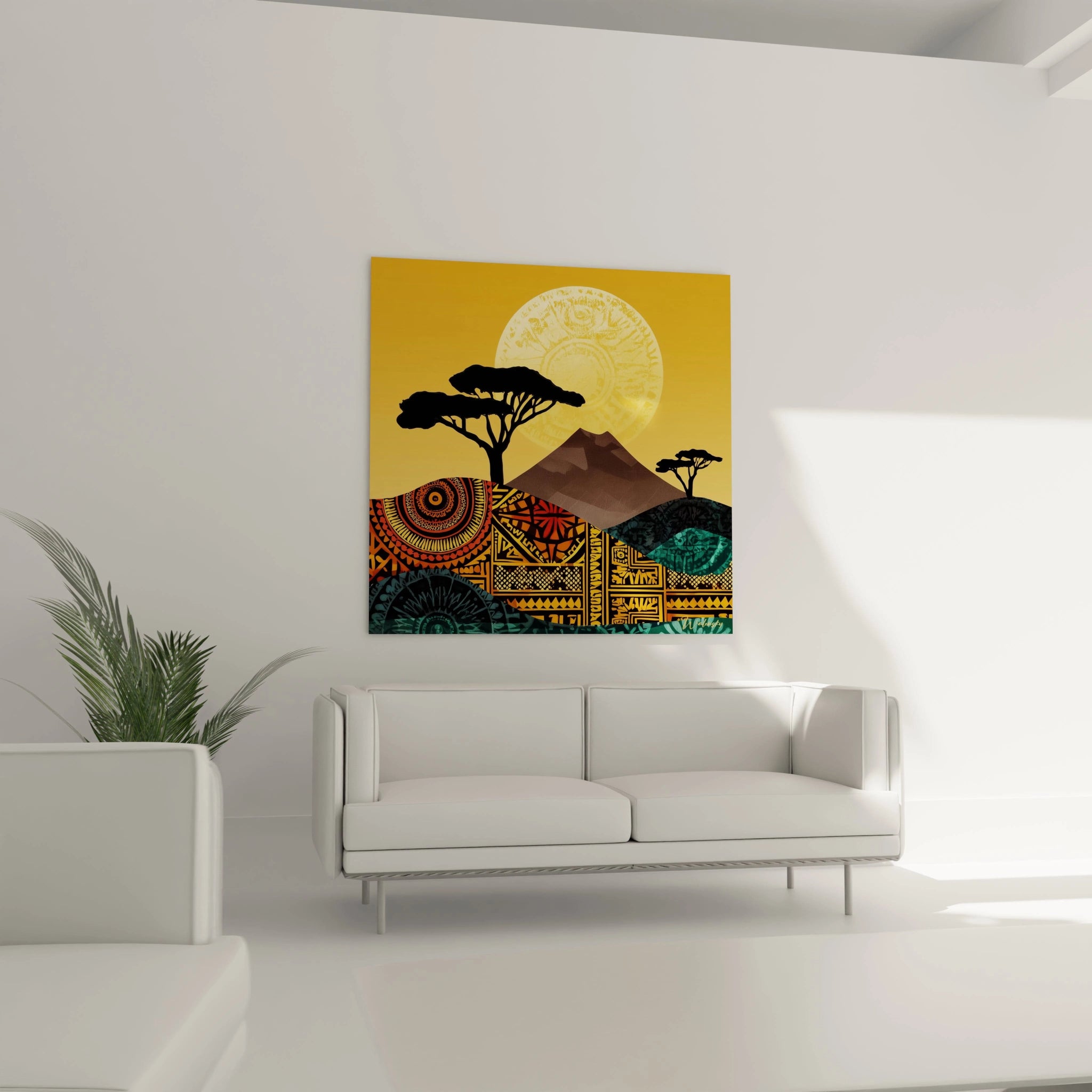 Tableau Savane Rayons du Royaume Doré - édition paysage africain - Walensky