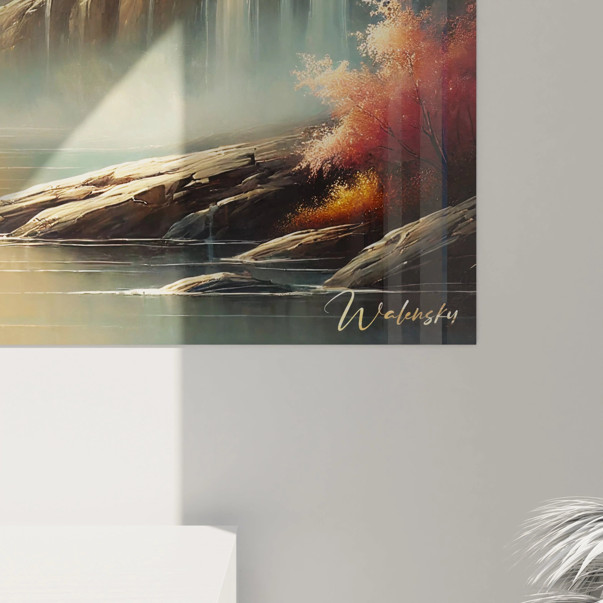 Vue de pres, ce tableau Lune revele des details subtils : textures douces, lumieres vibrantes et nuances oniriques, refletant la connexion entre terre et cosmos.