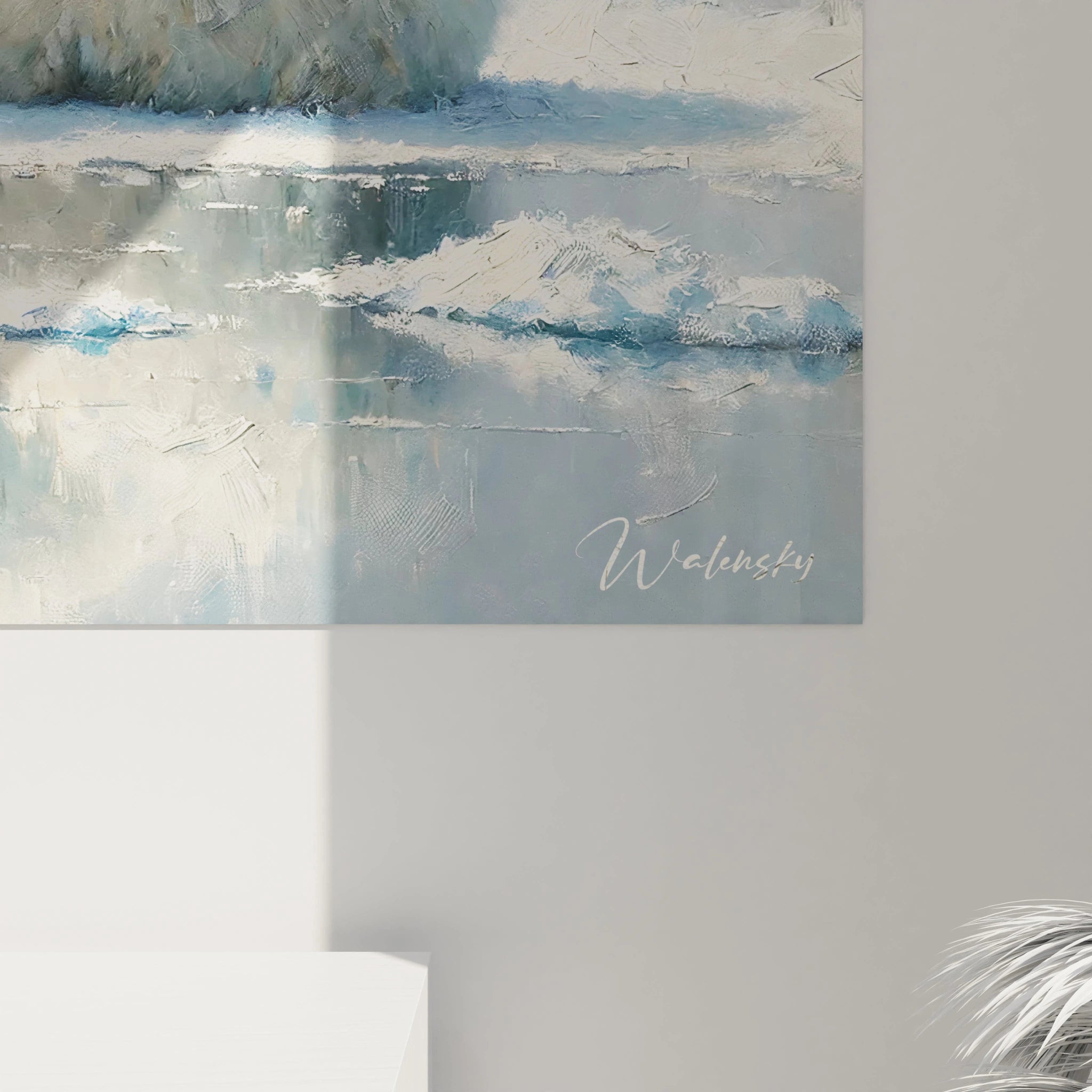 Admirez les détails subtils de ce tableau ours polaire, où chaque nuance glacée et chaque reflet dans l'eau accentuent la beauté du paysage arctique. Un chef-d'œuvre qui capte l'essence polaire.