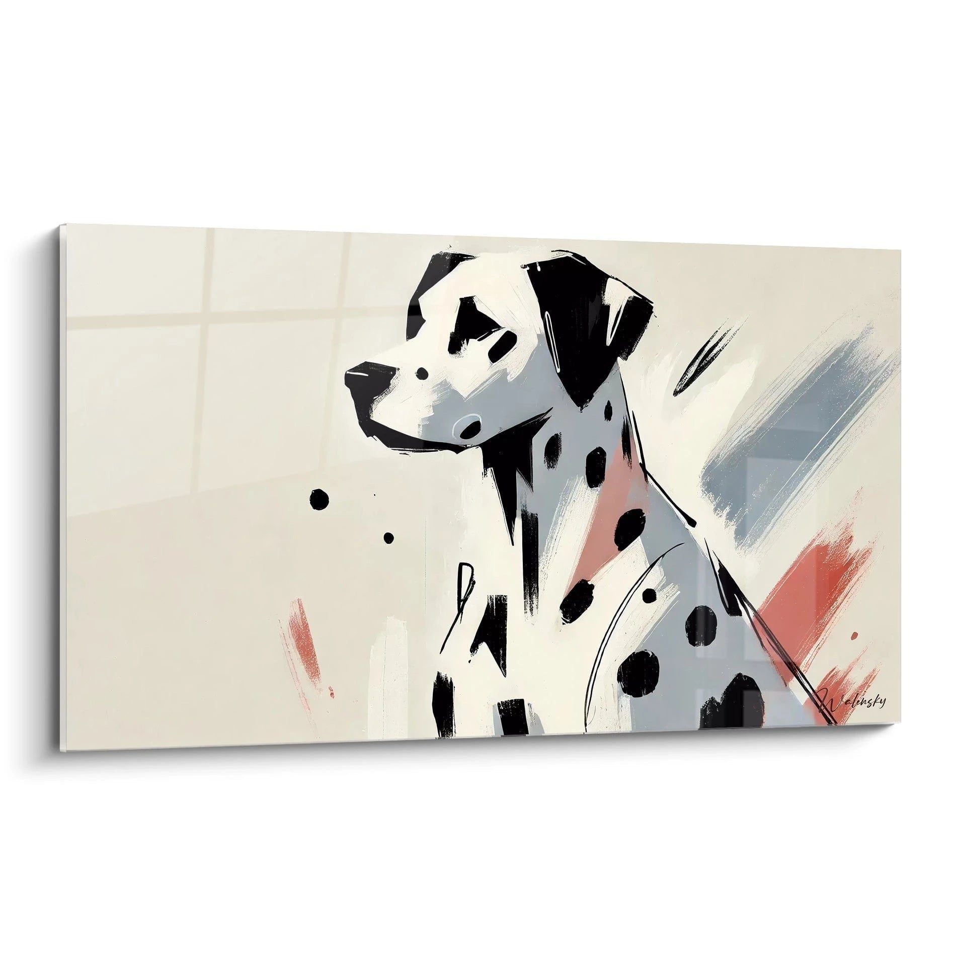 Découvrez ce tableau chien minimaliste et abstrait, idéal pour un intérieur moderne. Les lignes épurées et les couleurs douces apportent élégance et simplicité à votre espace.
