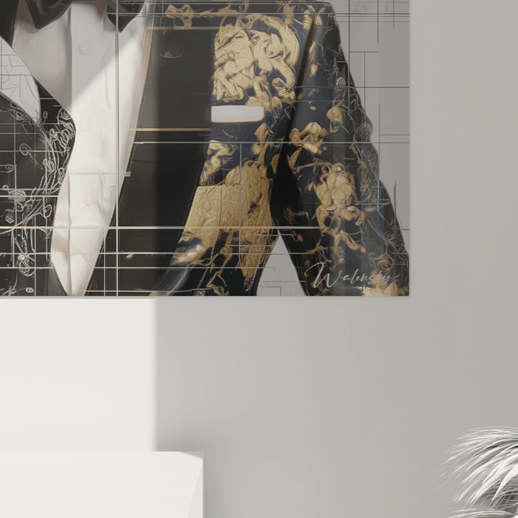 Tableau mural smoking doré de Walensky avec motif élégant pour décoration murale moderne