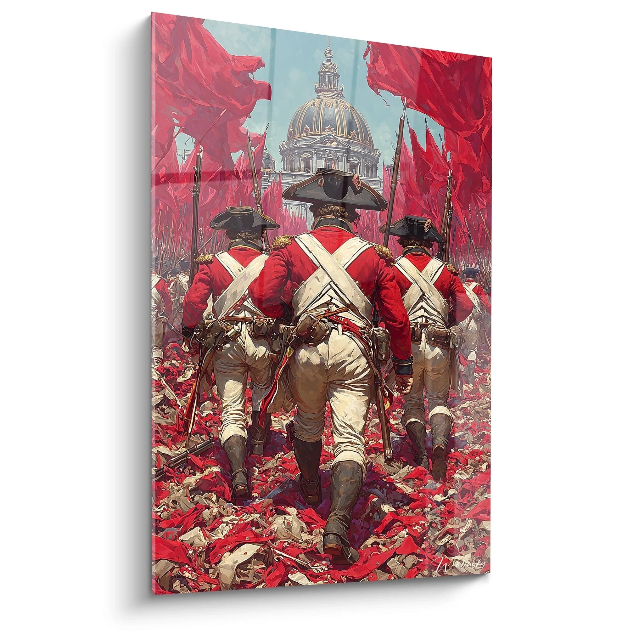 Walensky tableau révolution française mural grand format soldats en marche drapeaux rouges décor historique