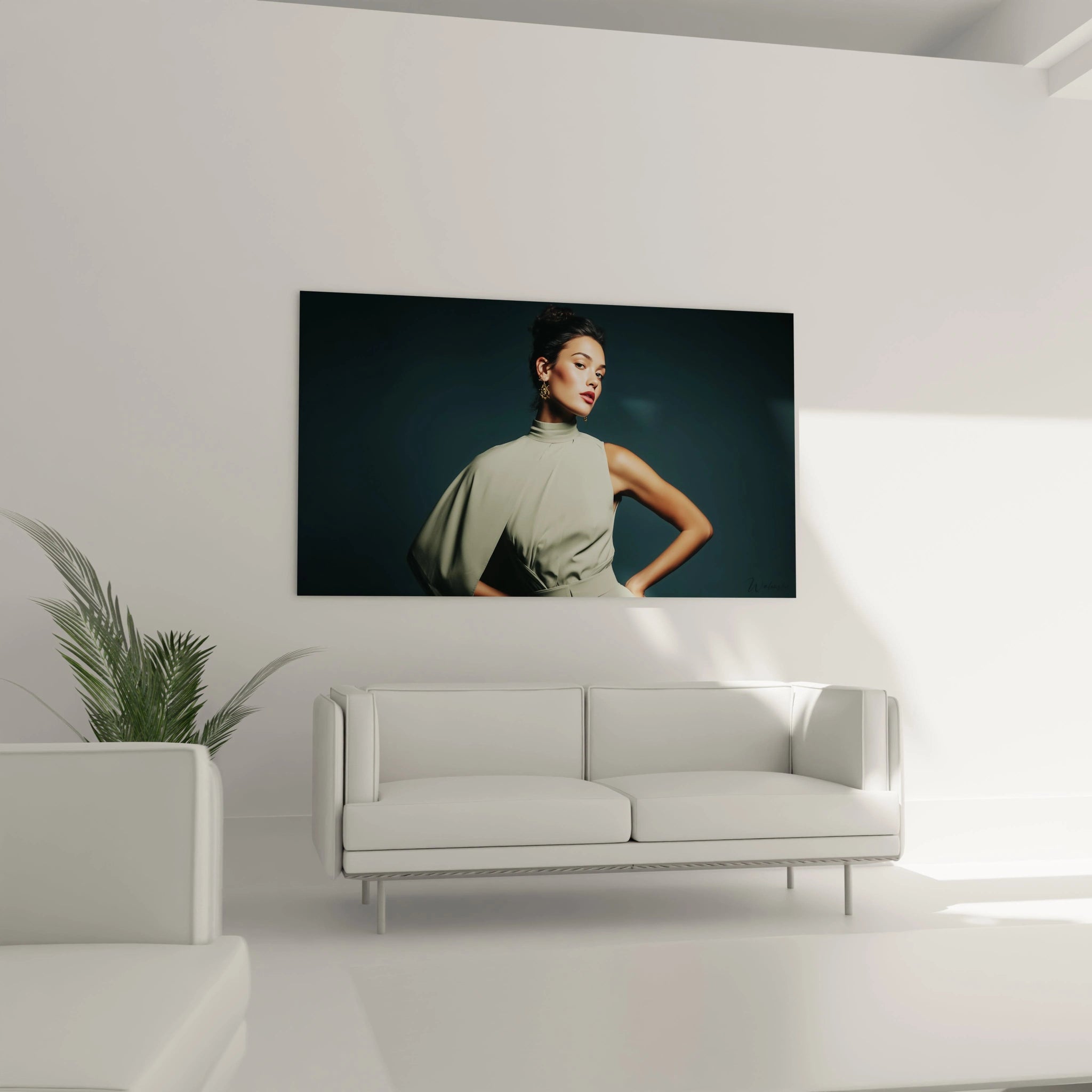 Tableau mural beauté féminine de Walensky mettant en valeur une silhouette élégante sur fond sombre