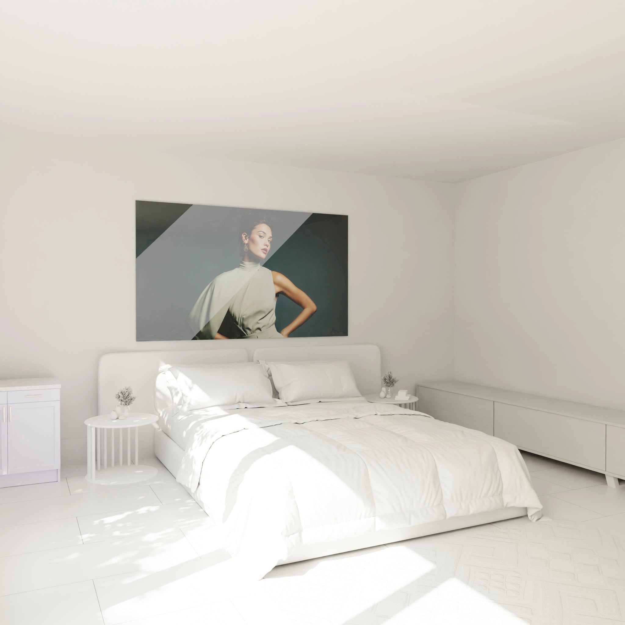Tableau mural beauté féminine de Walensky dans une chambre moderne au style épuré