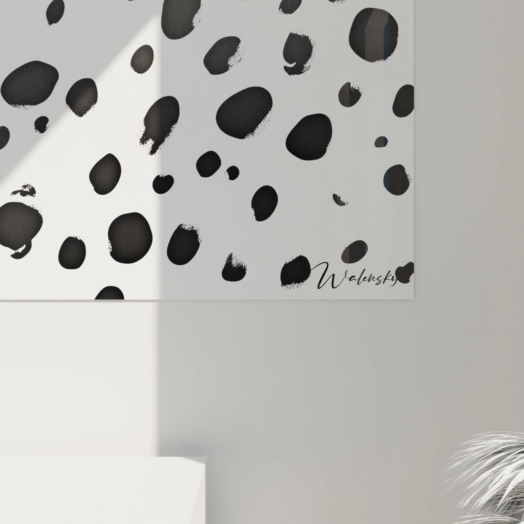 Tableau tacheté noir et blanc de Walensky avec motifs modernes pour décoration intérieure