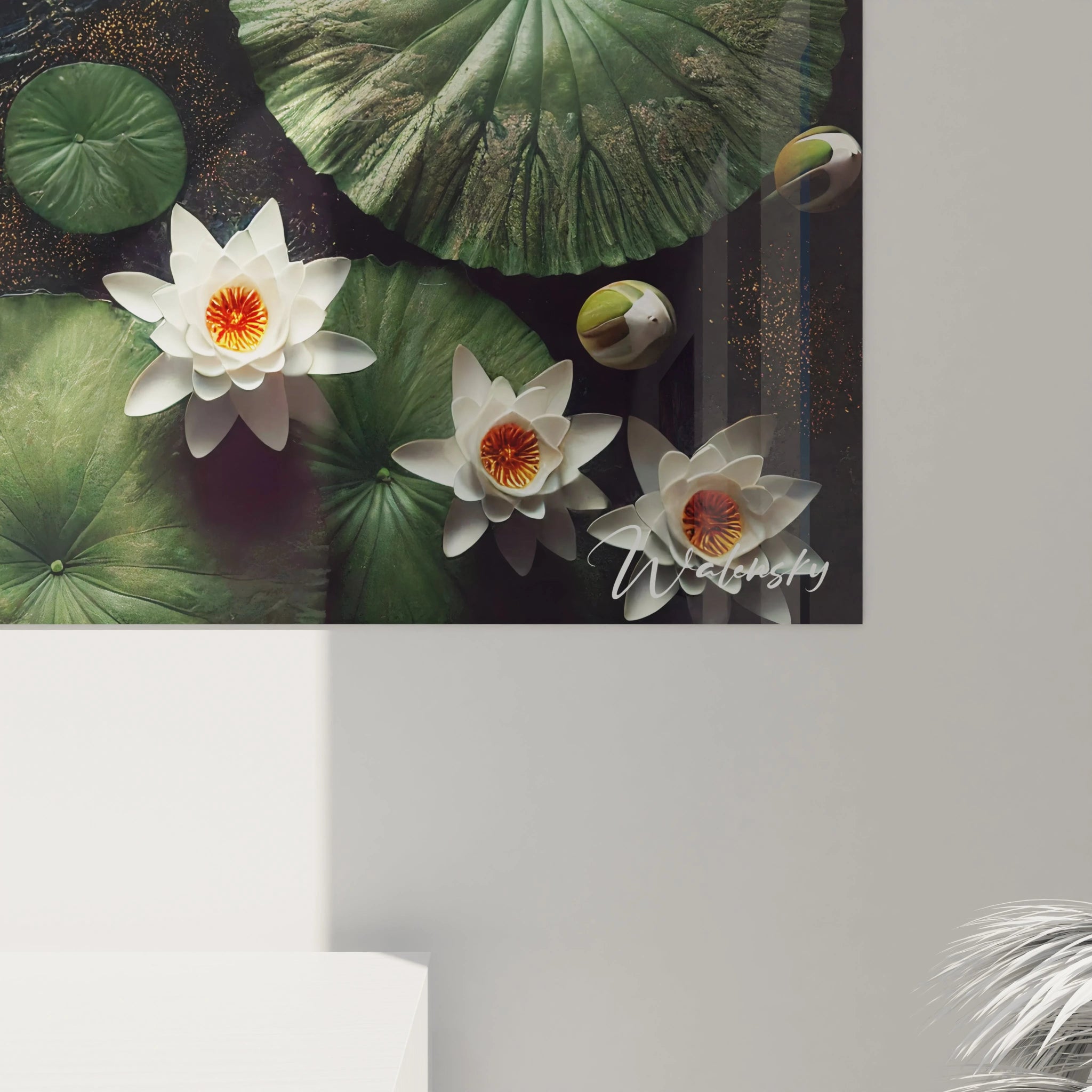 Découvrez les détails fascinants de ce tableau koi. Chaque reflet et texture capture la grâce intemporelle des carpes dans leur environnement naturel.