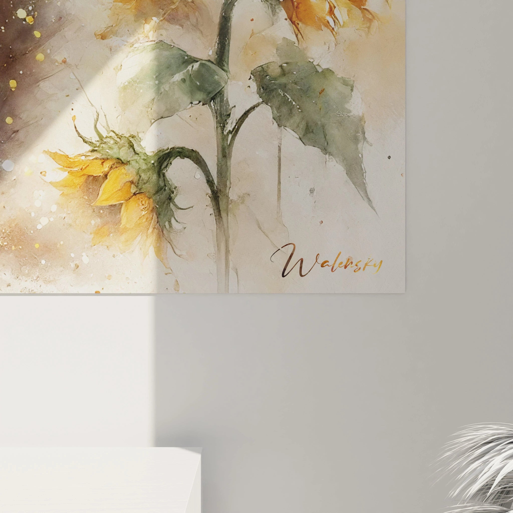 Les details fins du tableau ecureuil capture une harmonie parfaite entre les textures douces et les couleurs vibrantes des tournesols. Un chef d oeuvre a admirer de pres