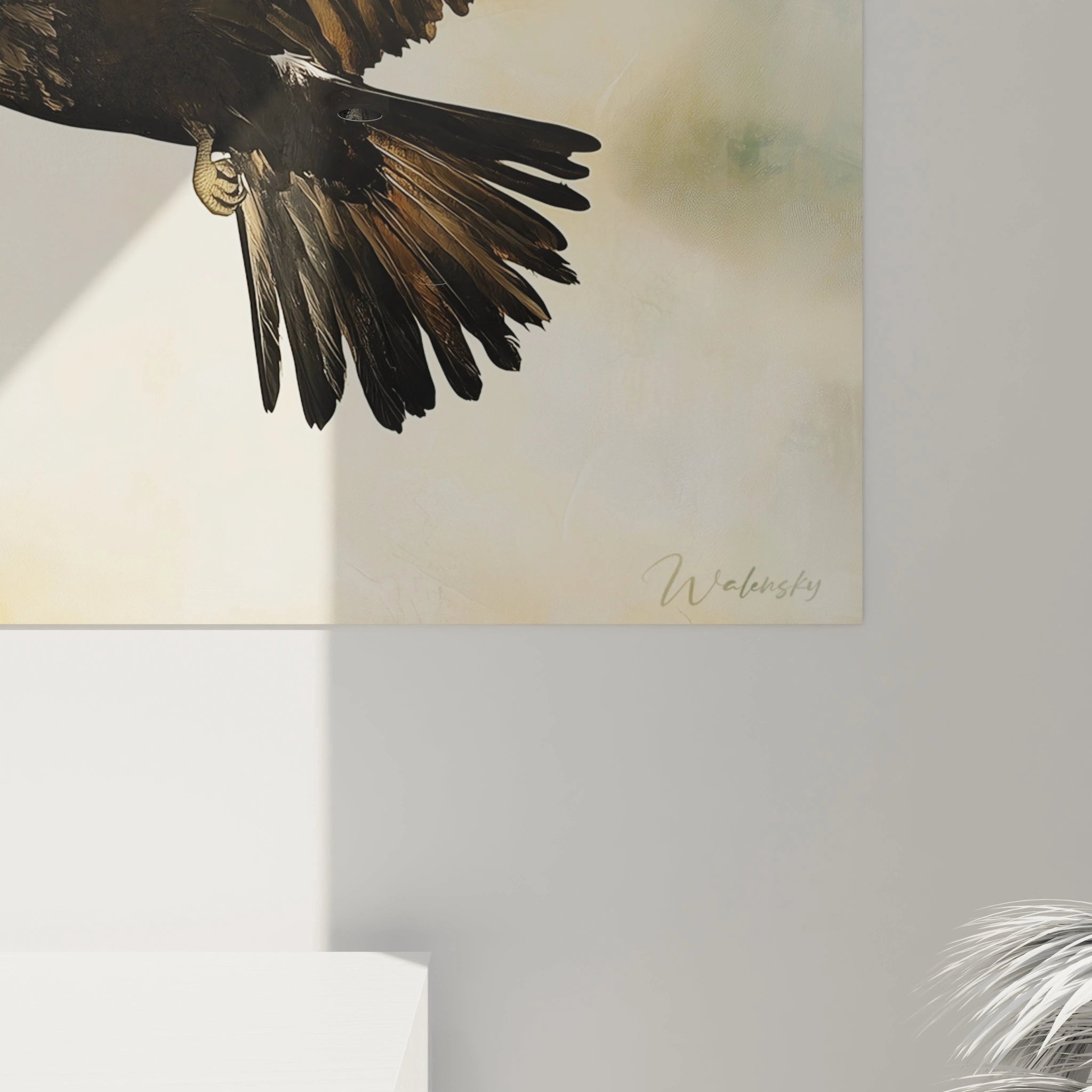 Tableau aigle artistique par Walensky avec des détails colorés et un design captivant pour décoration moderne