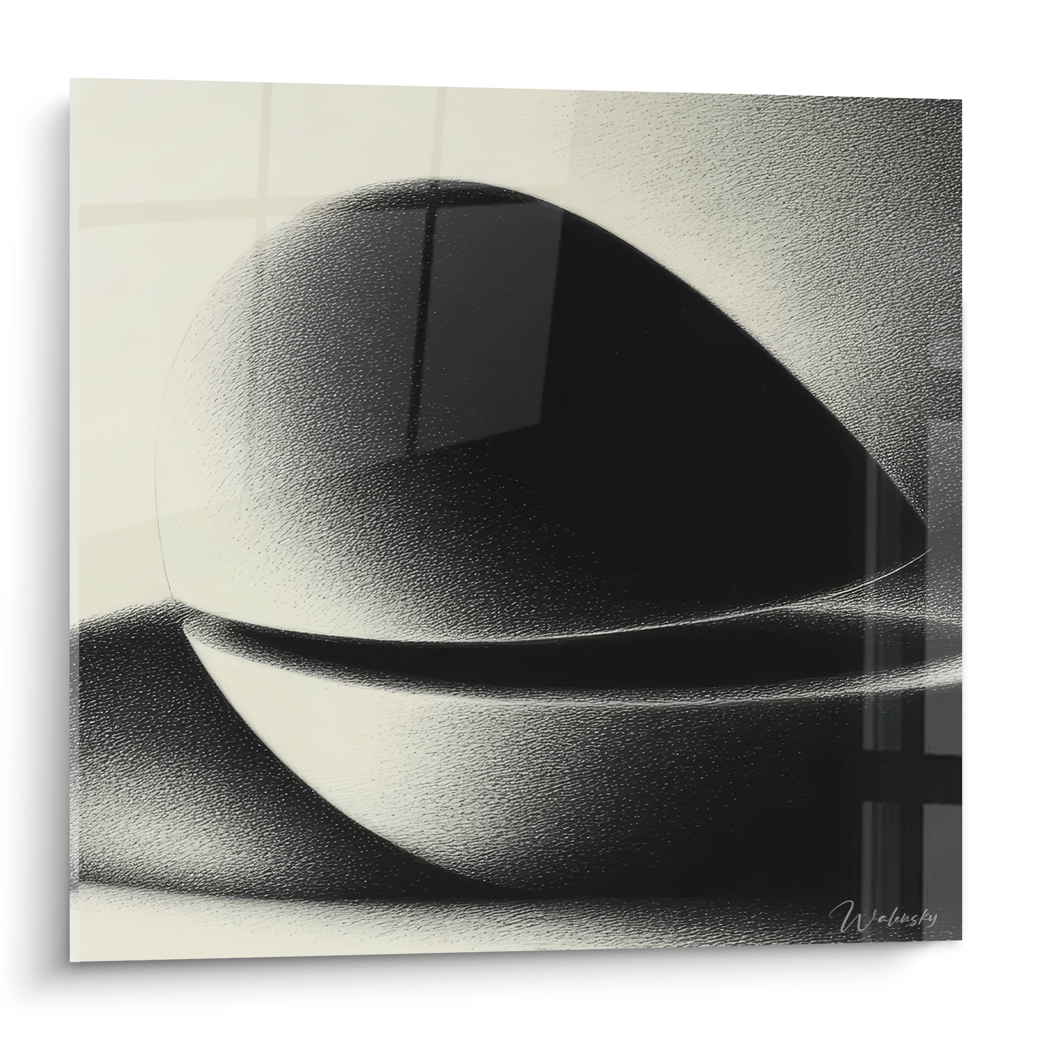 Tableau mural sphère abstraite géométrique monochrome texture art contemporain décoration moderne