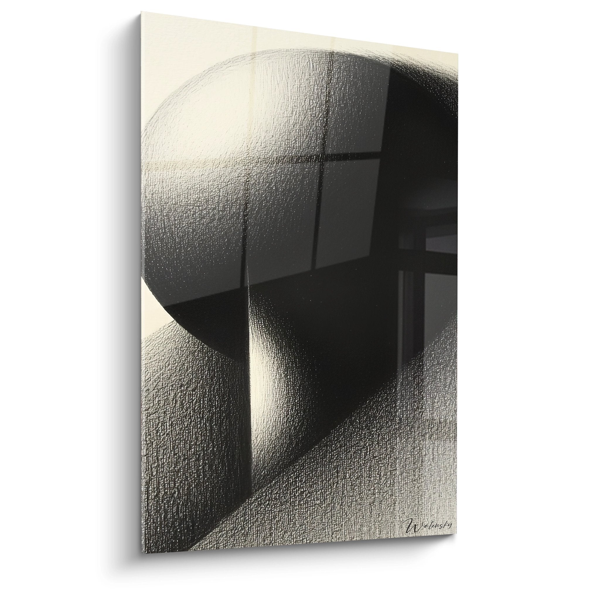 Tableau mural sphère géométrique texture abstrait art contemporain minimaliste décoration moderne