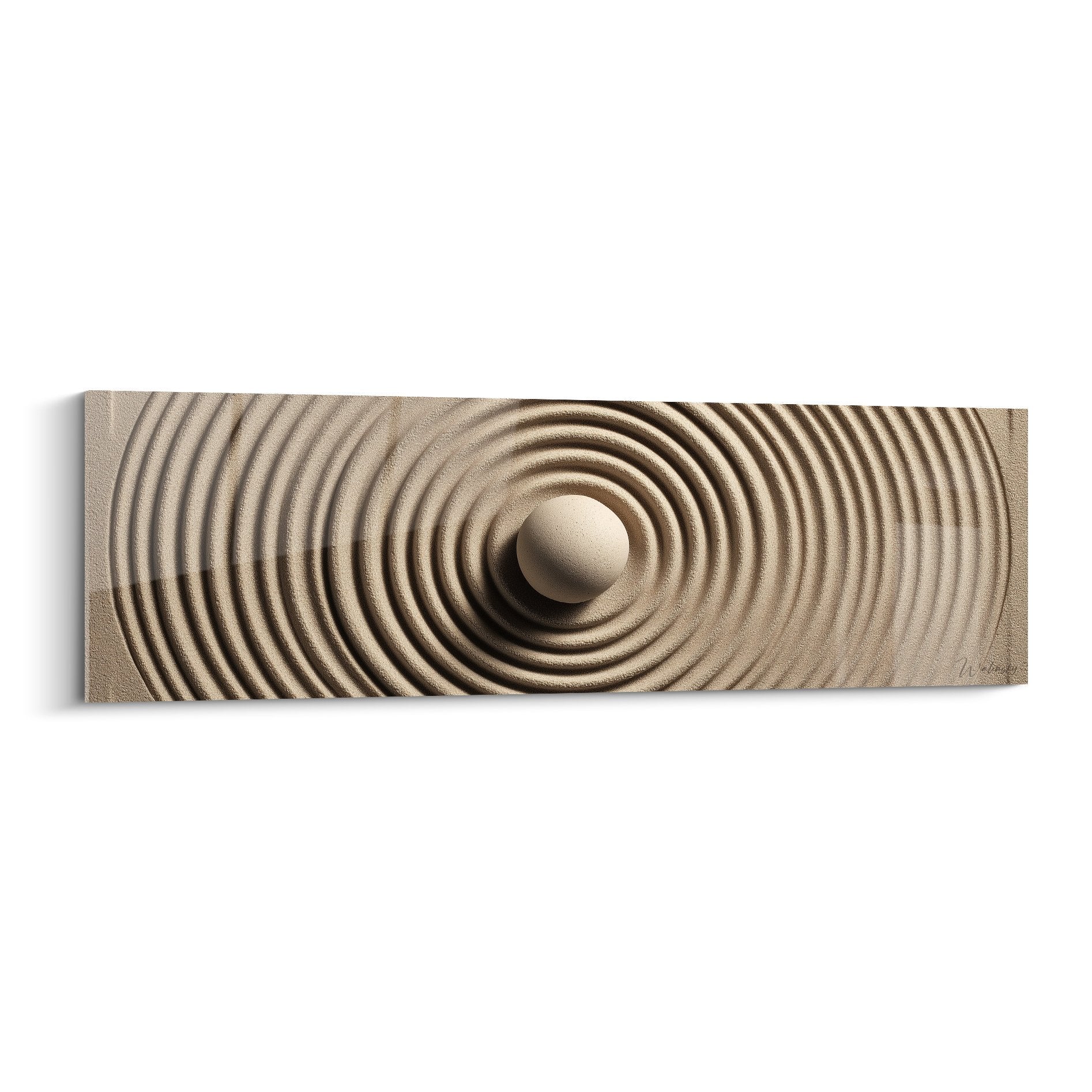 Beige spiral wall art three-dimensional concentric waves sculptural relief Sanded Edition modern decor