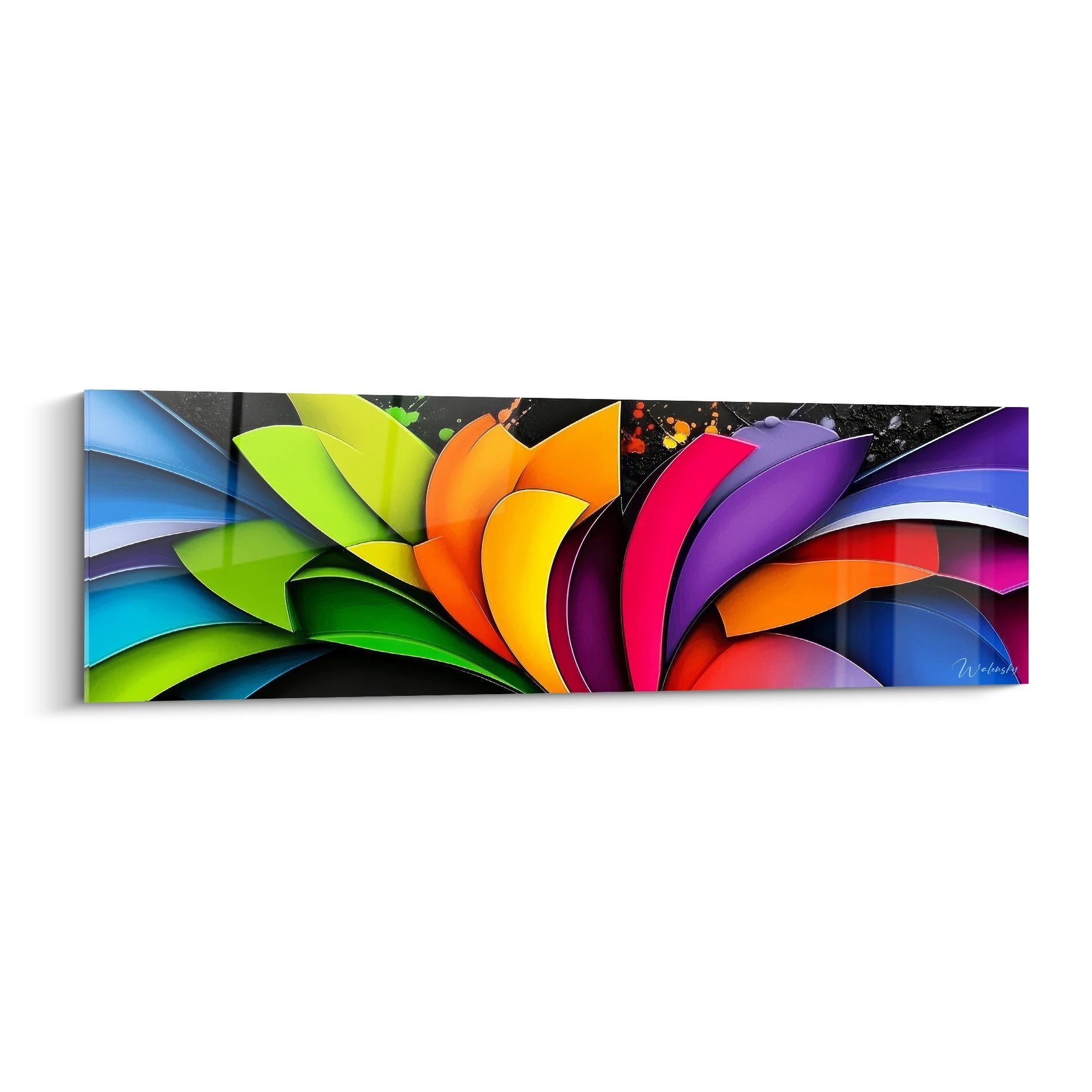 Tableau mural spirale colorée abstraite aux teintes vives multicolores pour décoration contemporaine