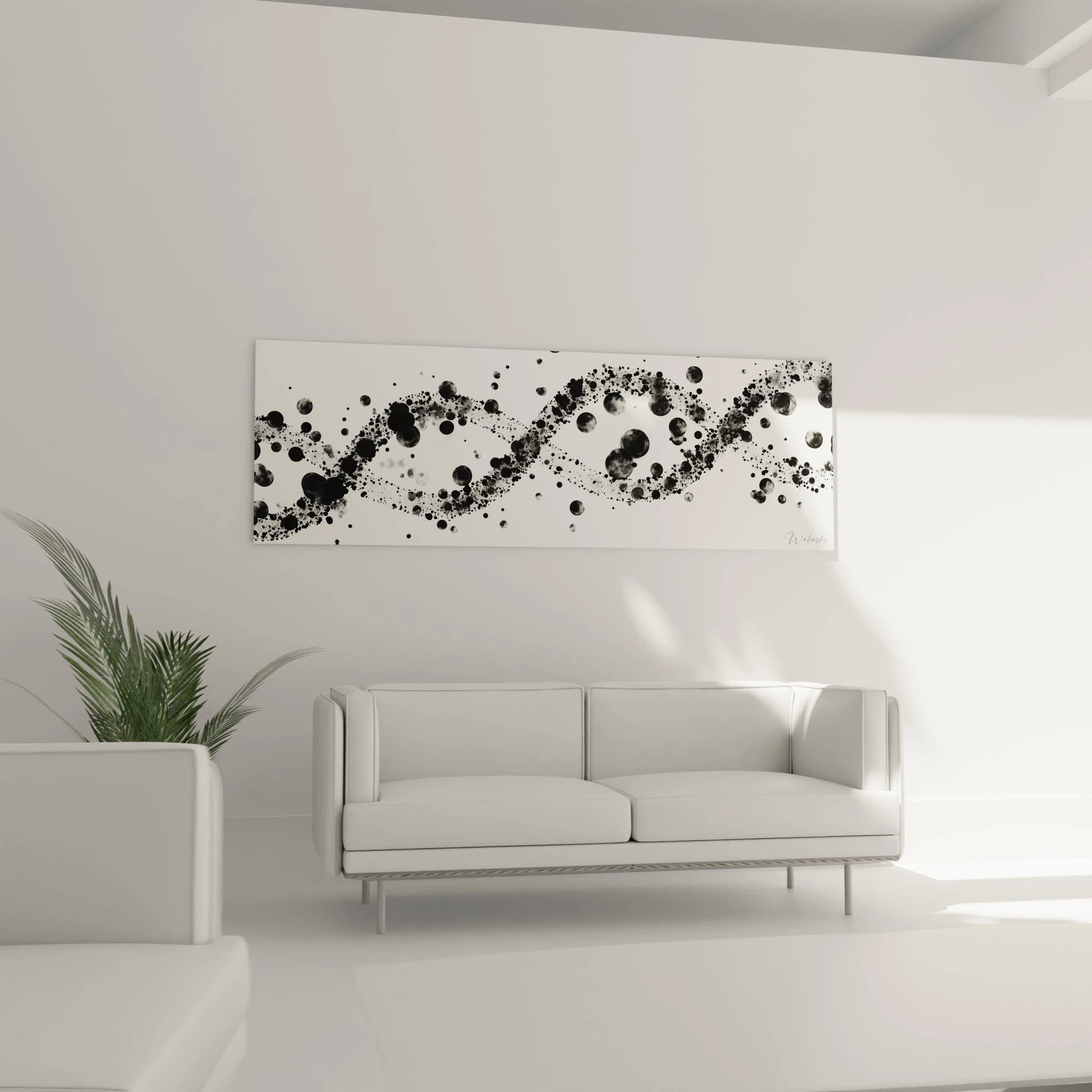 Tableau tacheté noir et blanc de Walensky apportant une touche moderne à votre décor