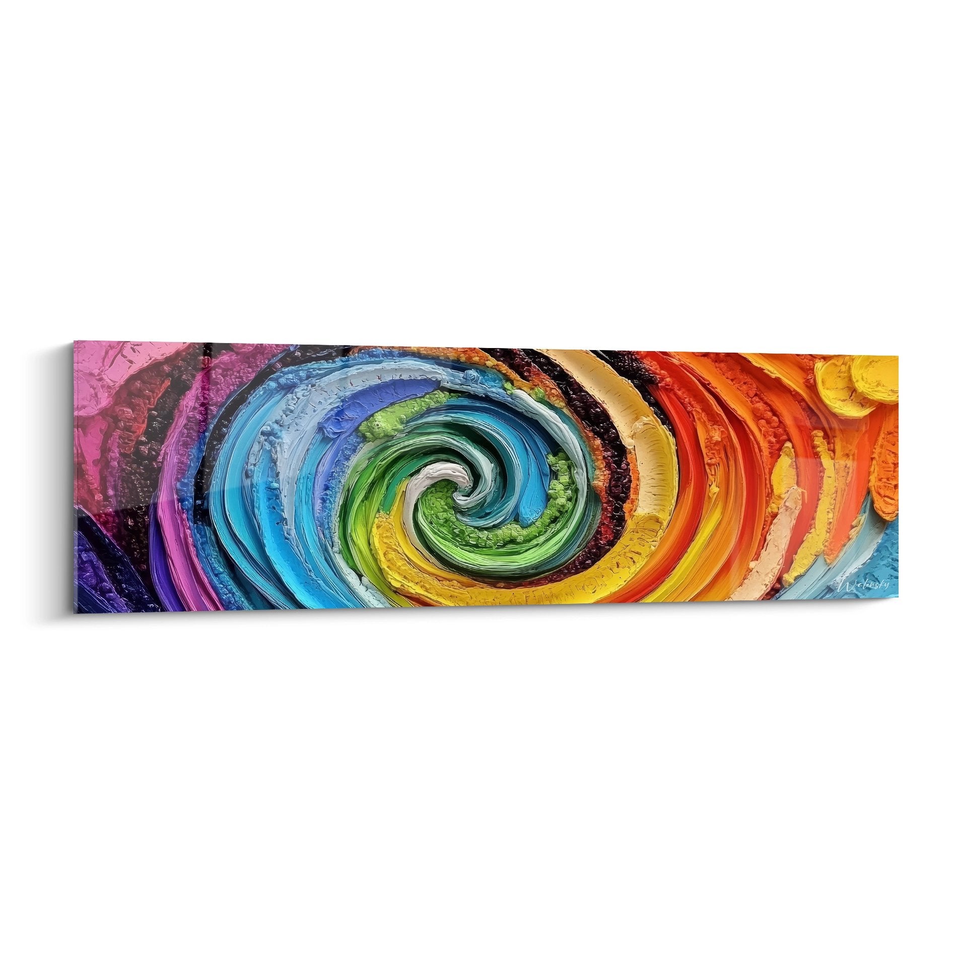 Tableau spirale multicolore vortex abstrait aux couleurs éclatantes pour décoration murale moderne