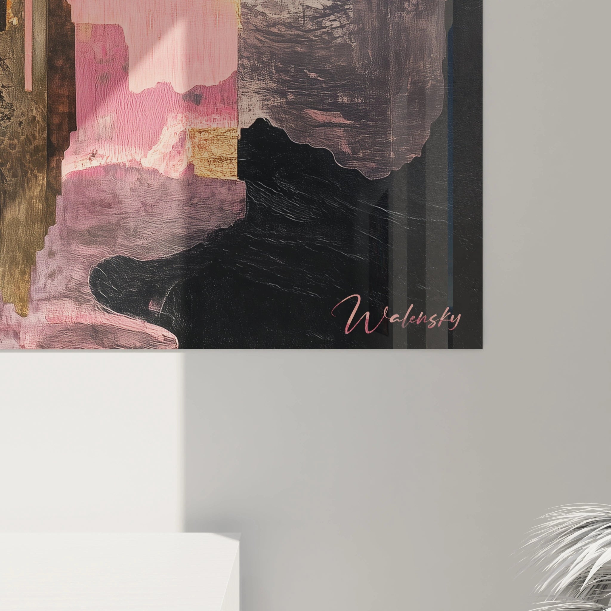 Tableau peinture abstrait Walensky avec des couleurs vives et des textures modernes pour décoration intérieure