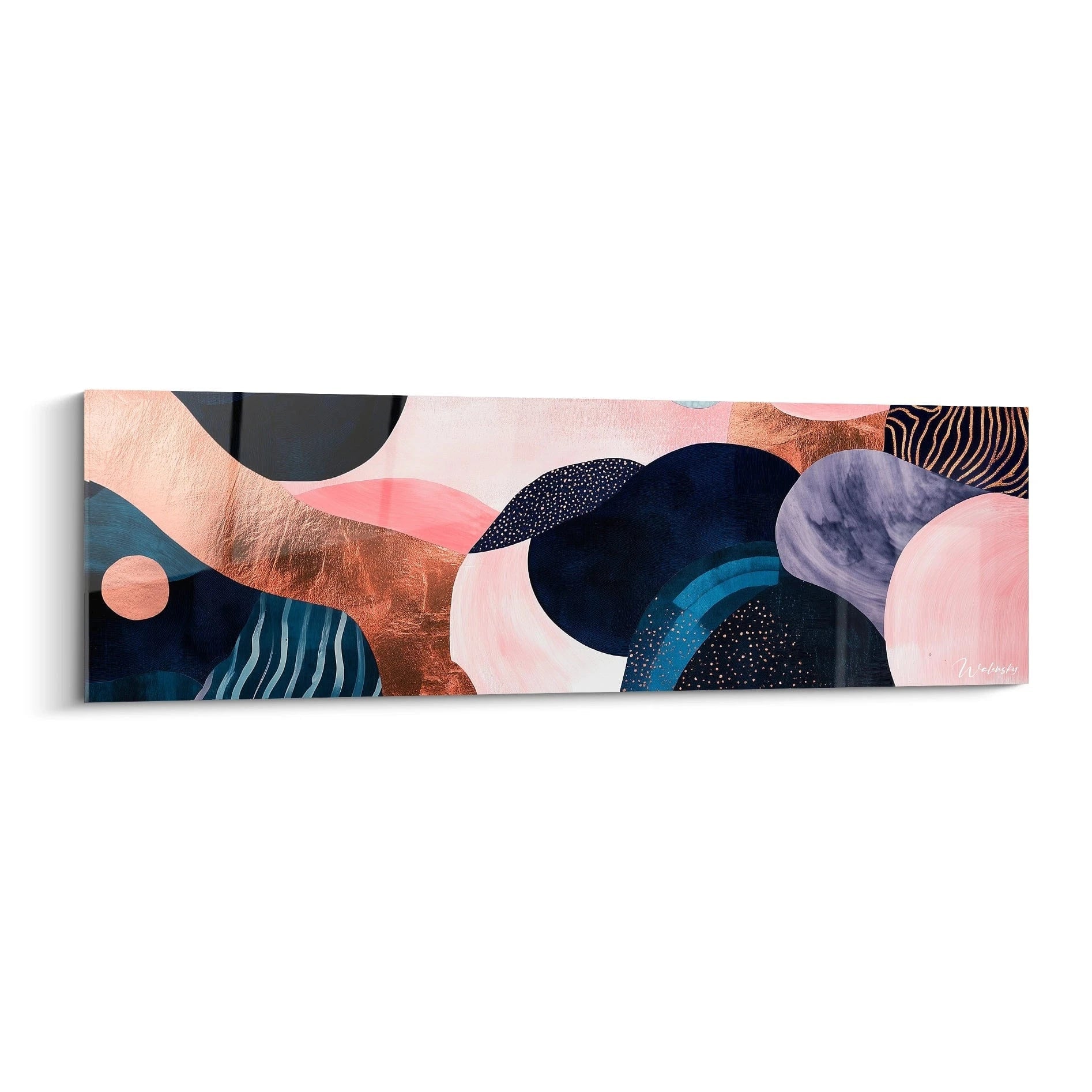 Tableau géométrique abstrait Walensky avec des formes colorées et des textures modernes