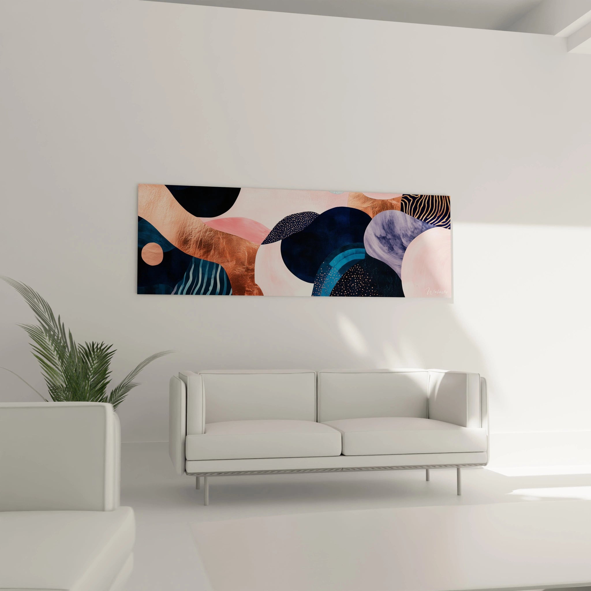 Tableau géométrique abstrait Walensky avec des formes colorées pour décorer votre intérieur moderne