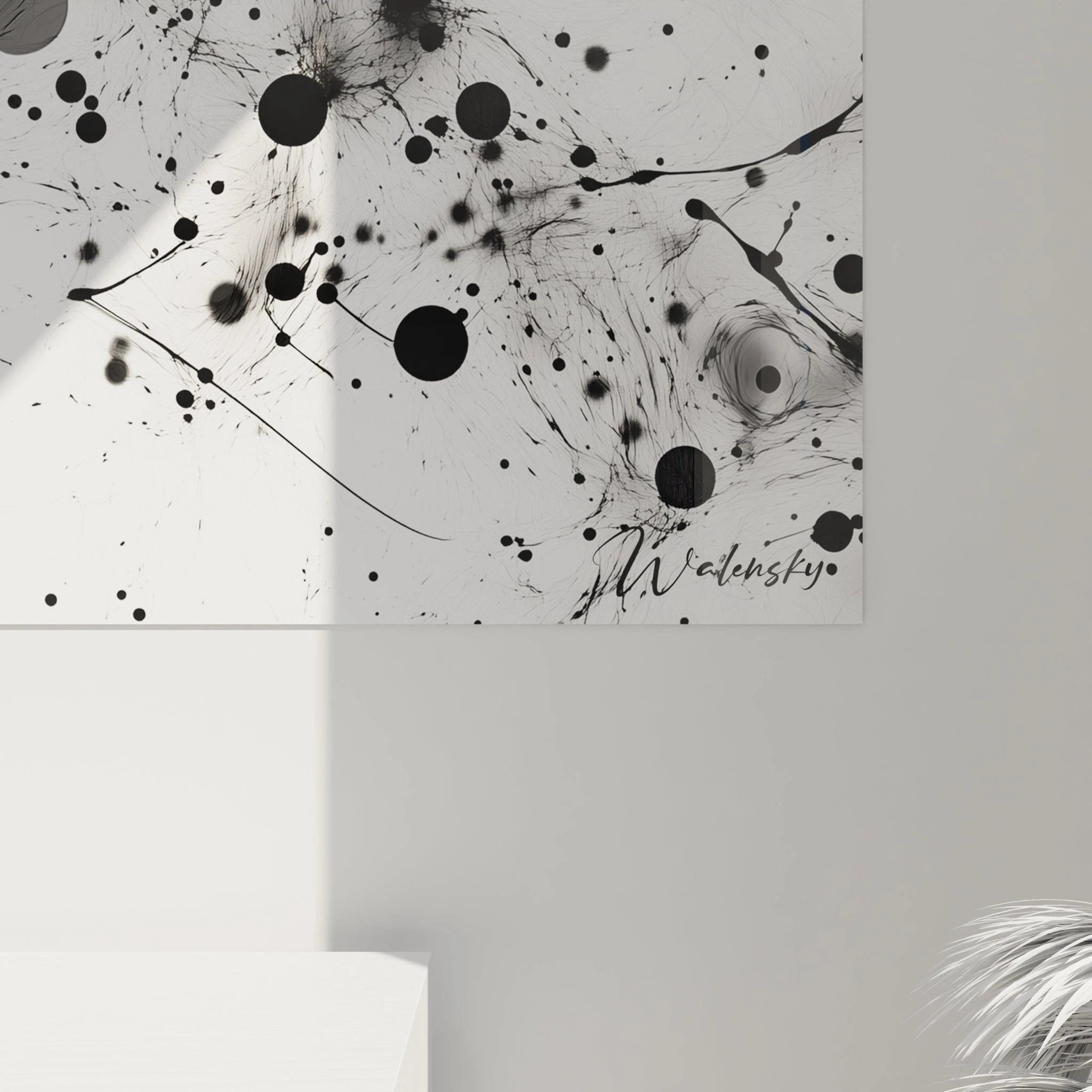 Tableau Synapses Flottantes - édition tacheté noir et blanc - Walensky