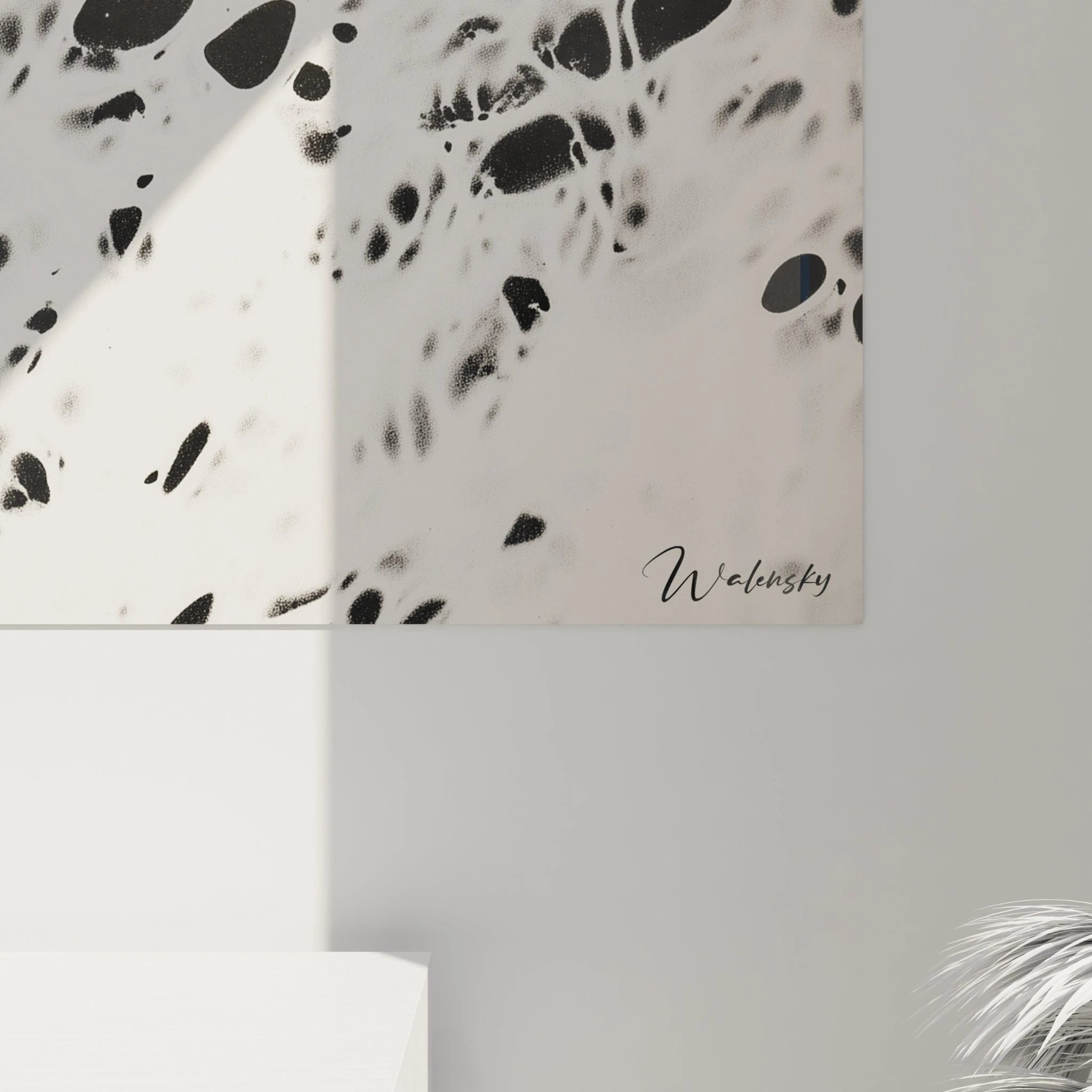 Tableau tacheté noir et blanc Walensky, motif artistique moderne pour décoration intérieure