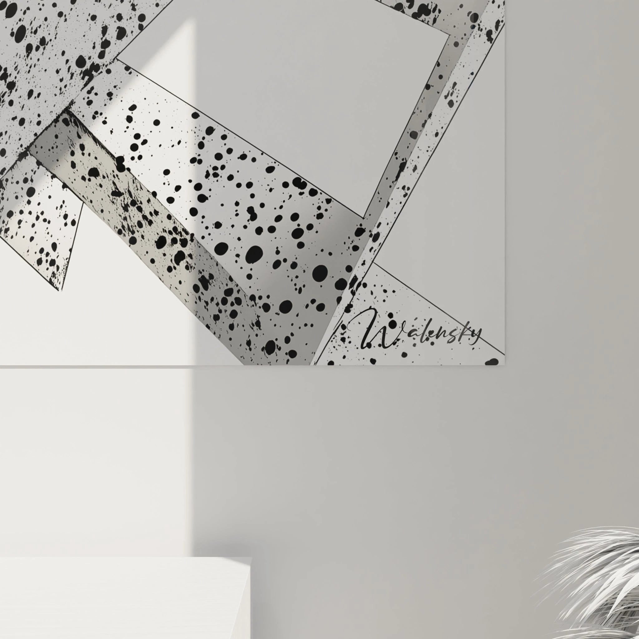 Tableau tacheté noir et blanc de Walensky avec un design moderne et artistique