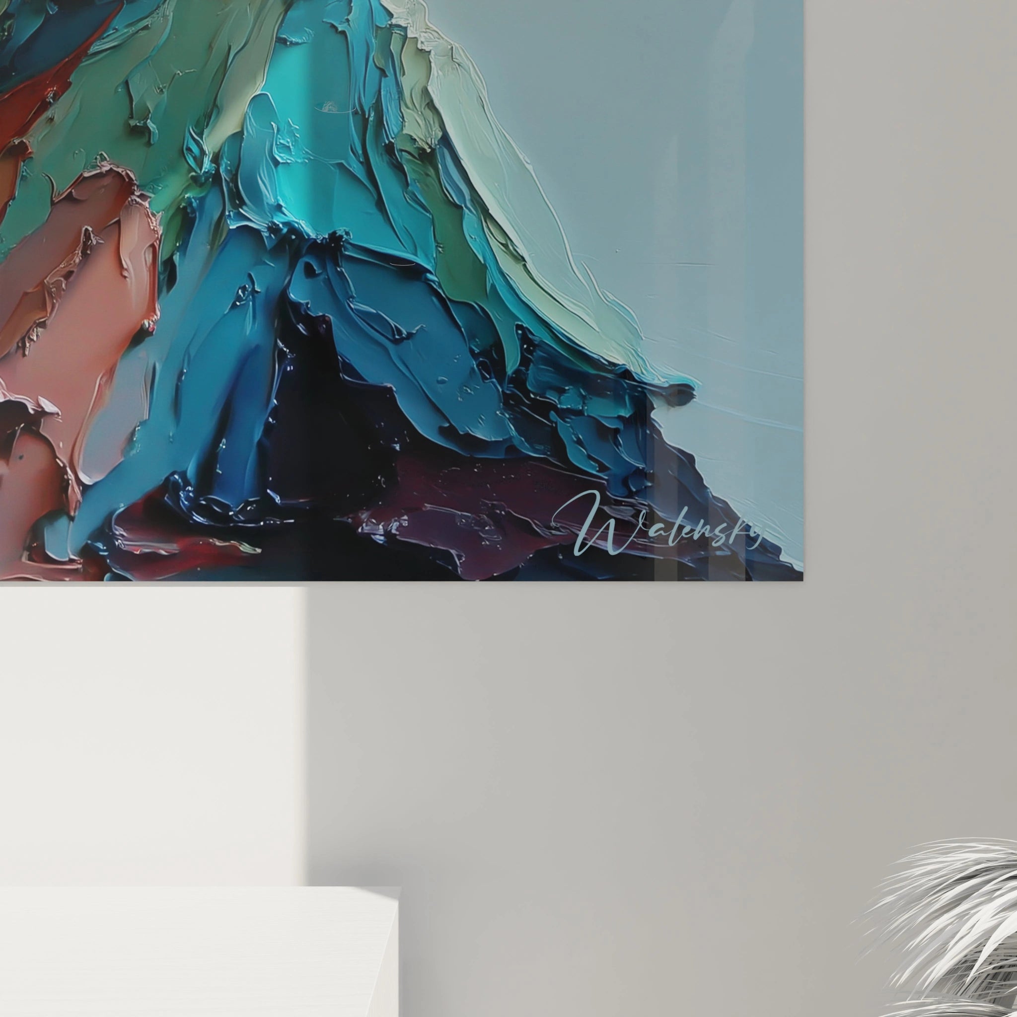 Tableau mural texturé haut de gamme avec des couleurs vibrantes et un design moderne