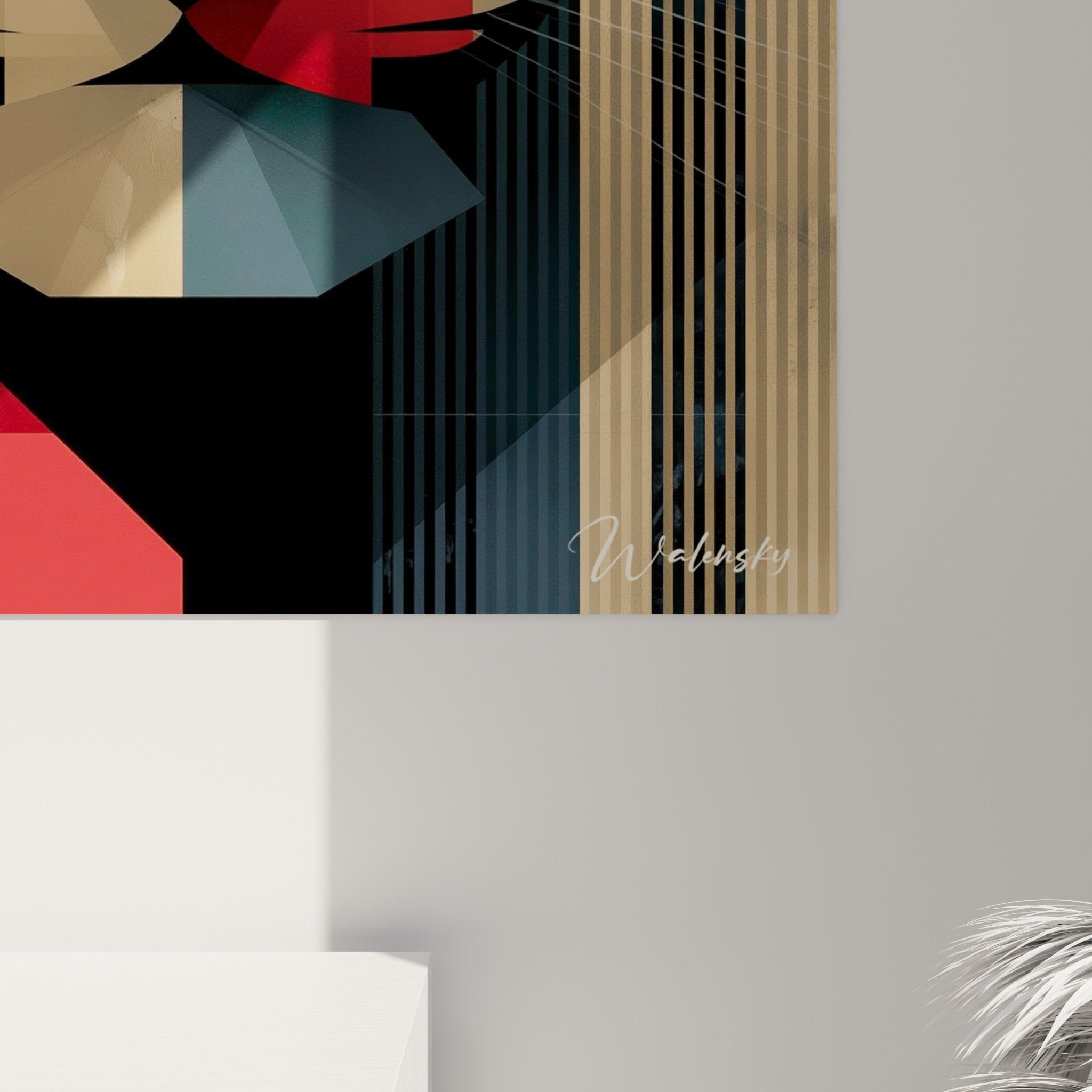 Détail des segments dorés et rouges du tigre, textures nettes et contrastes tranchés à l'impression