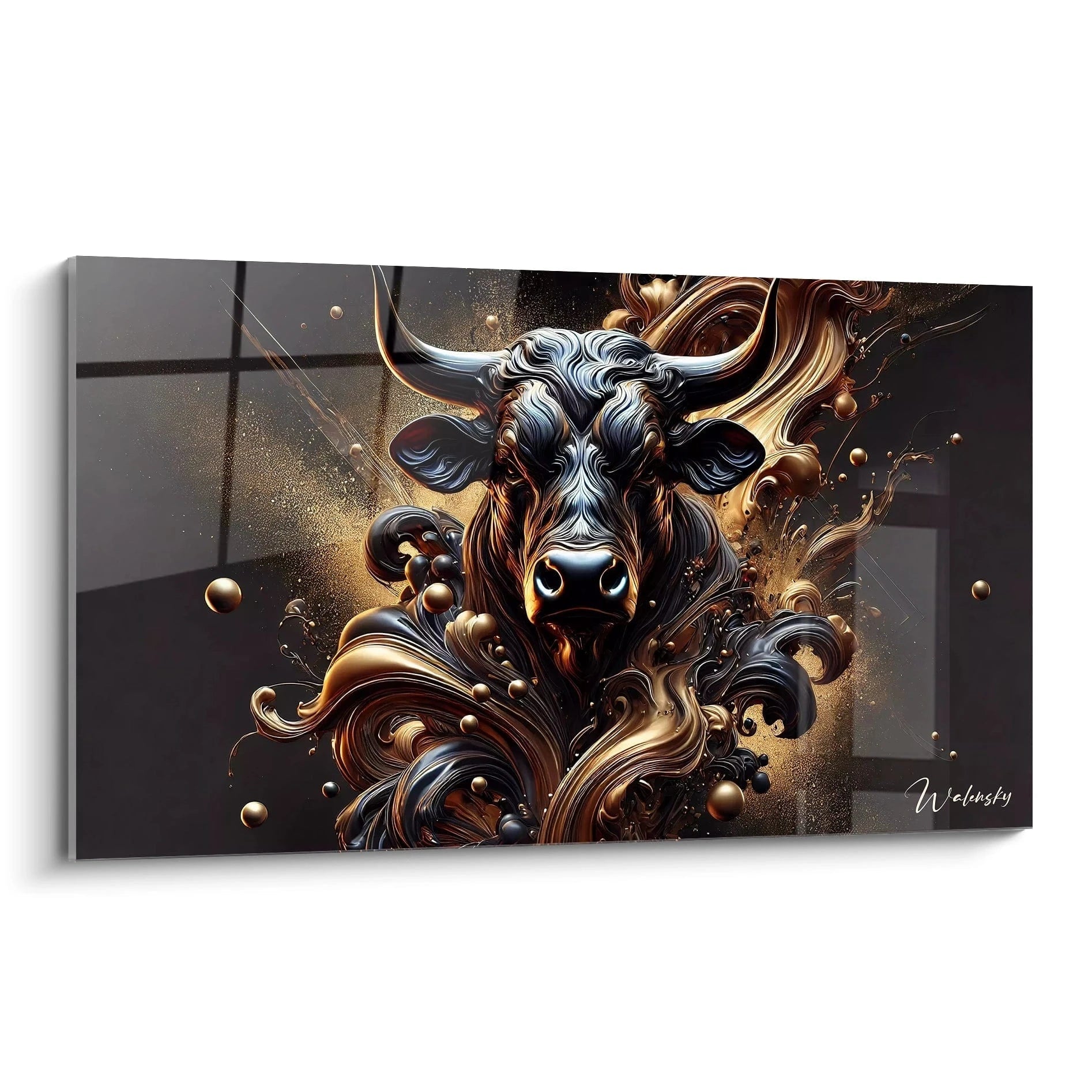 Tableau Essence Sauvage en verre acrylique de grande taille - Vue principale en biais sur fond blanc - Art mural naturel et captivant - Décoration intérieure inspirée par la nature - Qualité supérieure et impression haute définition - Tableau géant pour salon ou chambre