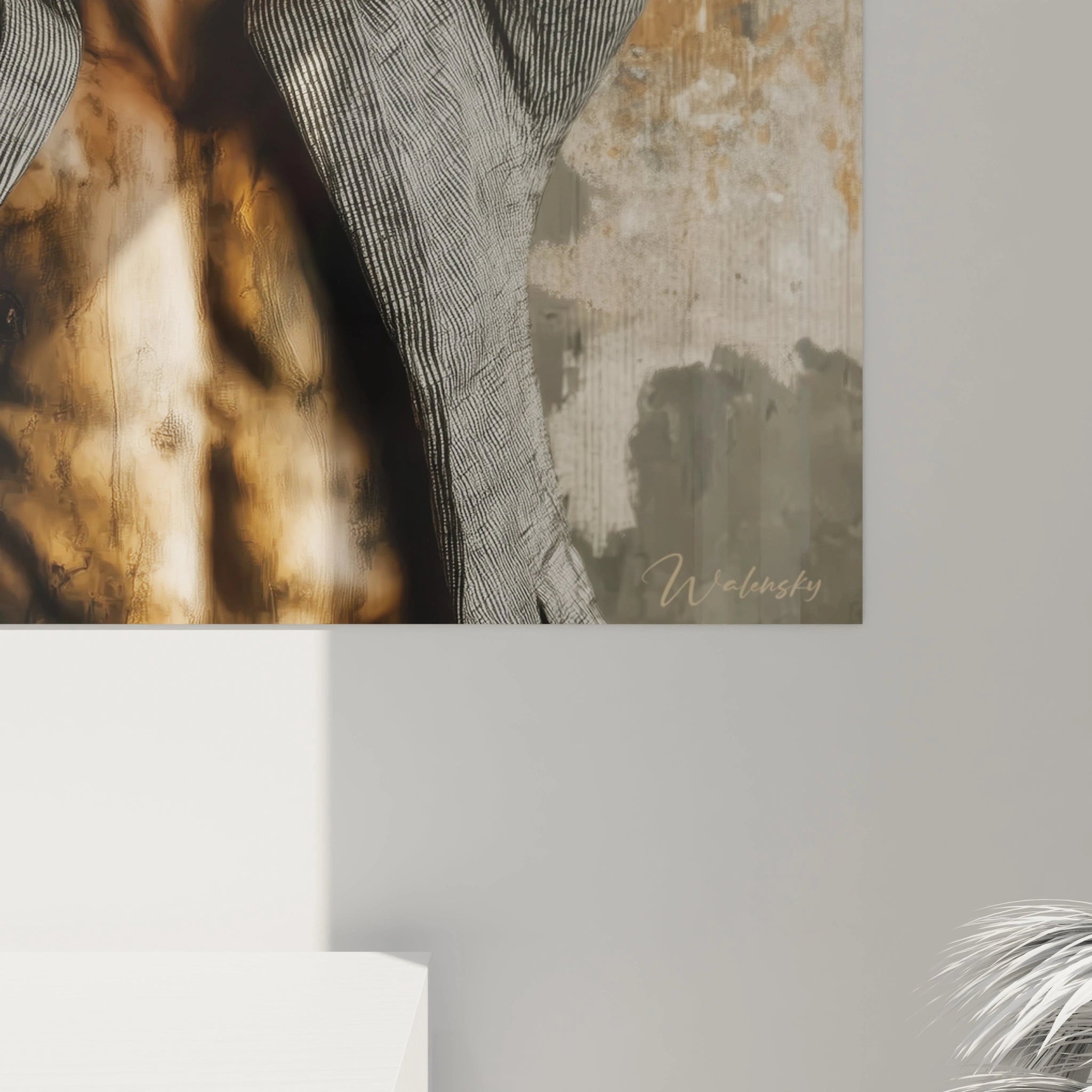 Tableau mural art masculin torse nu de Walensky, mettant en valeur la force et la masculinité.