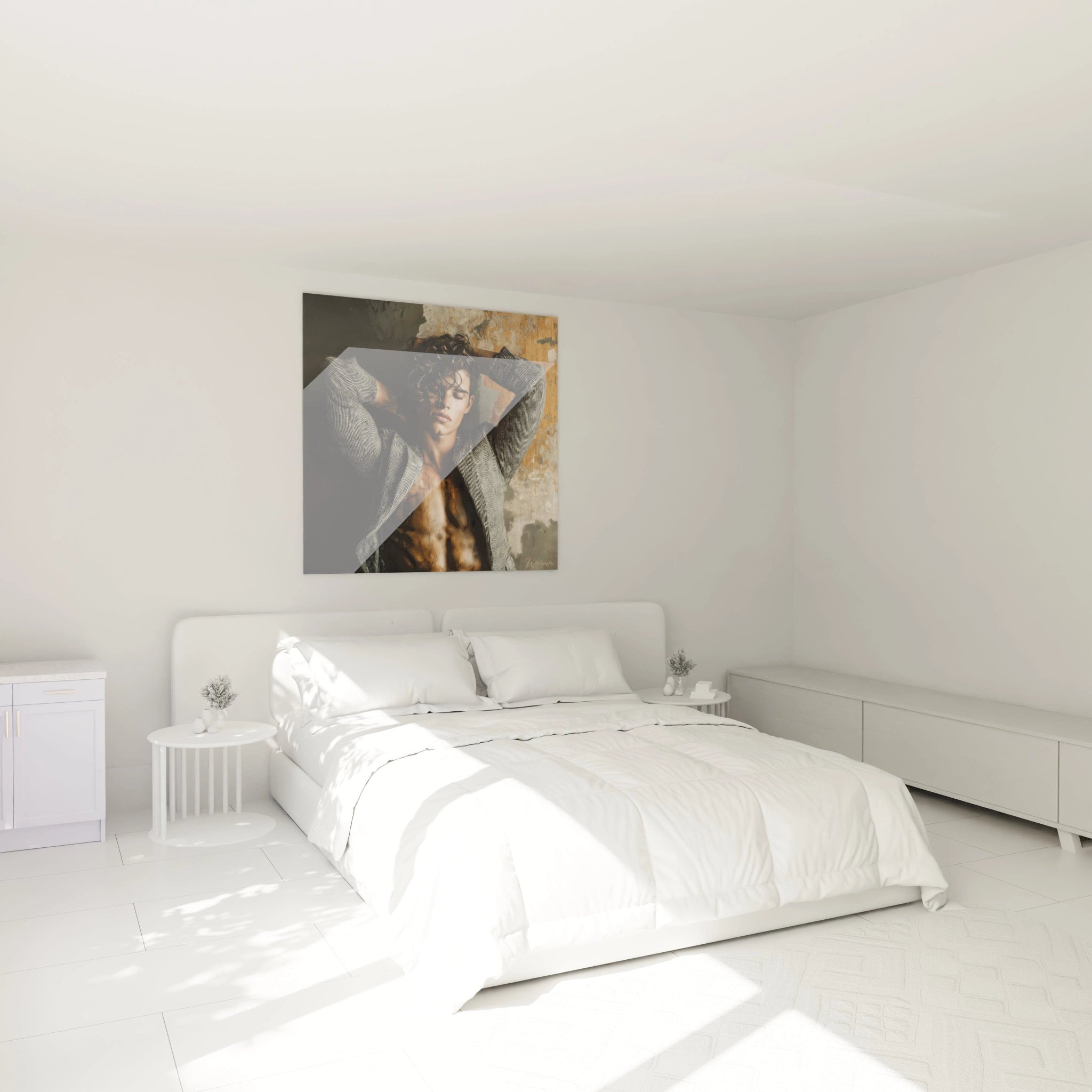 Tableau mural art masculin torse nu de Walensky pour une ambiance moderne dans la chambre