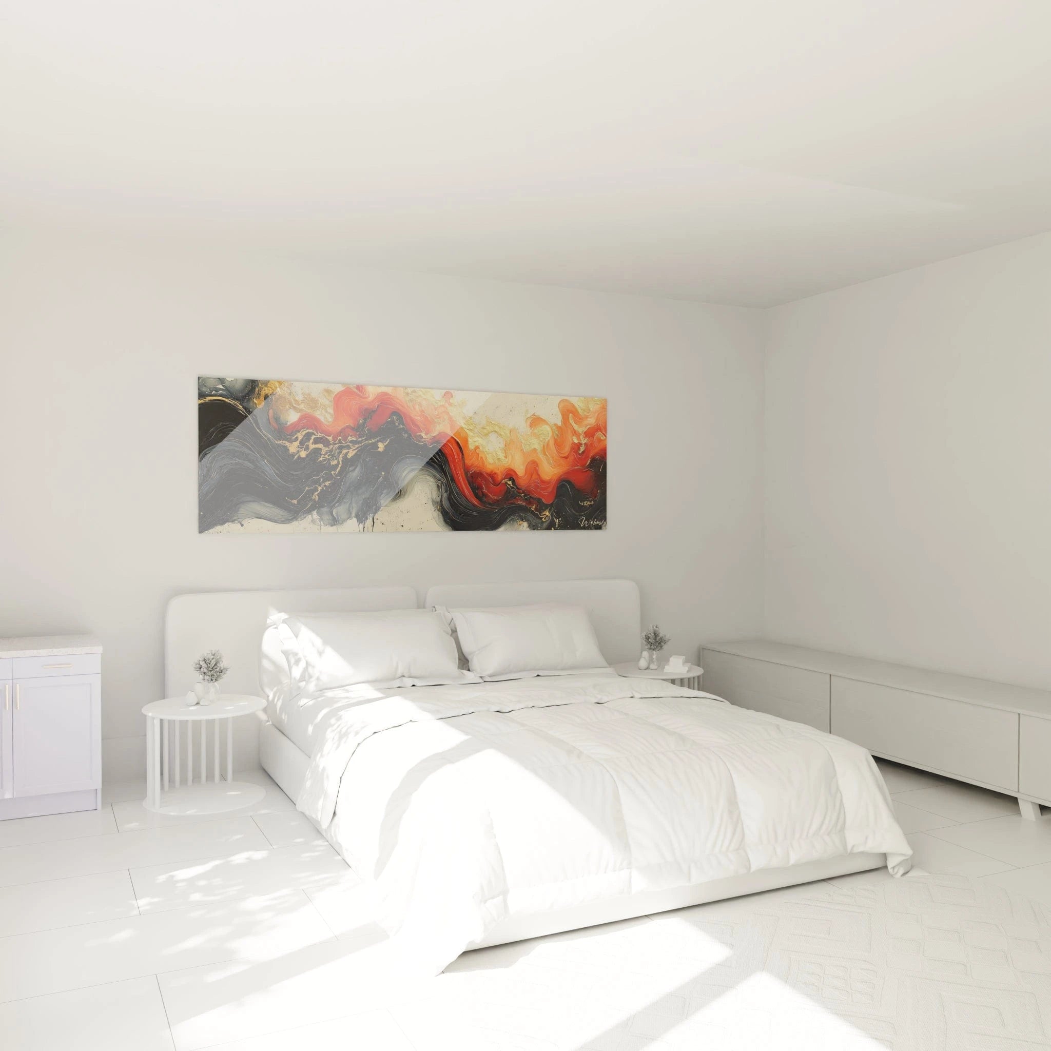 Tableau expressionniste abstrait Walensky en couleurs vives pour embellir votre chambre