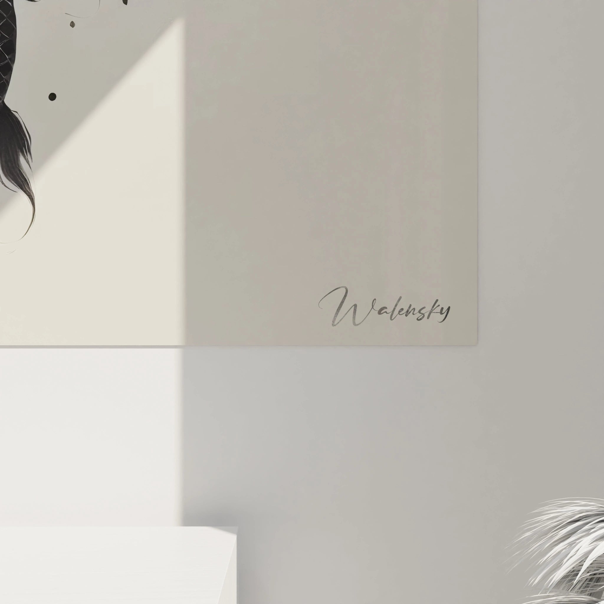 vue de pres du tableau poisson ses details minutieux des ecailles et nageoires fluides capturent l essence de la vie aquatique une touche raffinee pour tout interieur