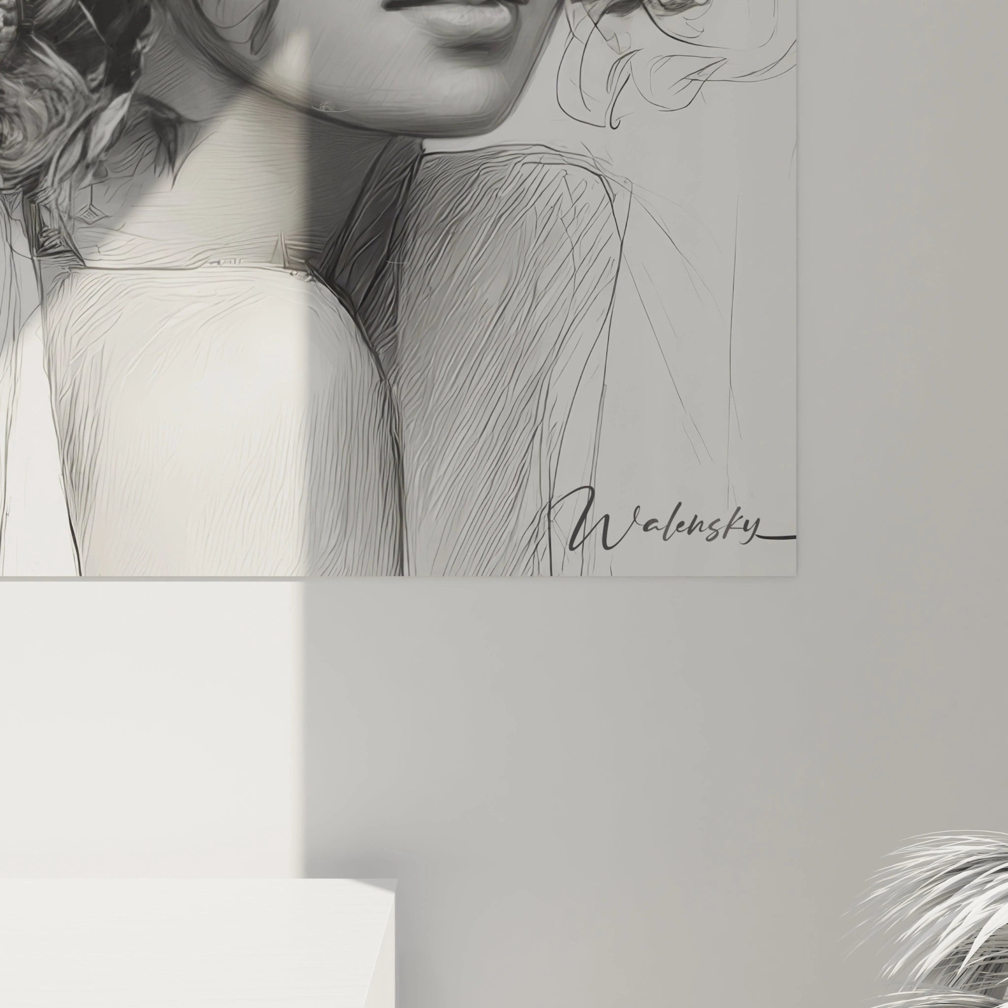 Tableau illustré trio féminin de Walensky mettant en avant des portraits élégants dans un style artistique