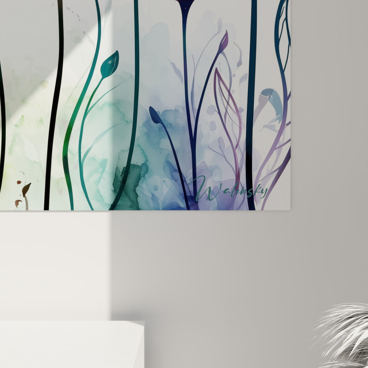 Pétales de tulipe en gros plan révélant les dégradés violet, orange et grain aquarelle scintillant