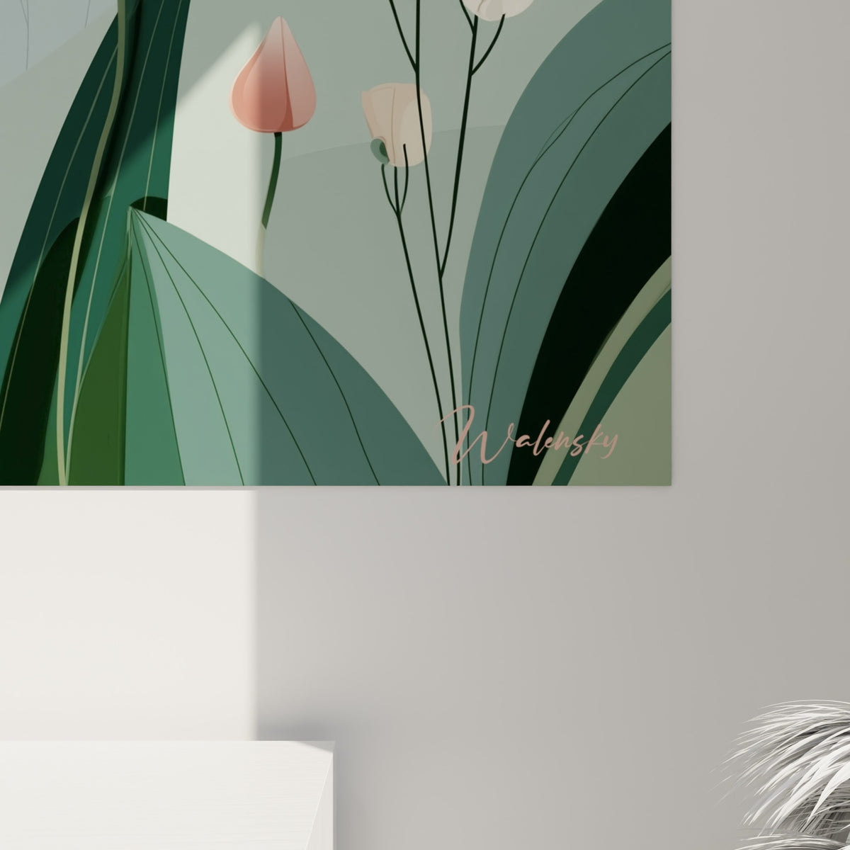 Pétales de tulipe rose et crème, textures d'impression fine et dégradés de vert visibles de près