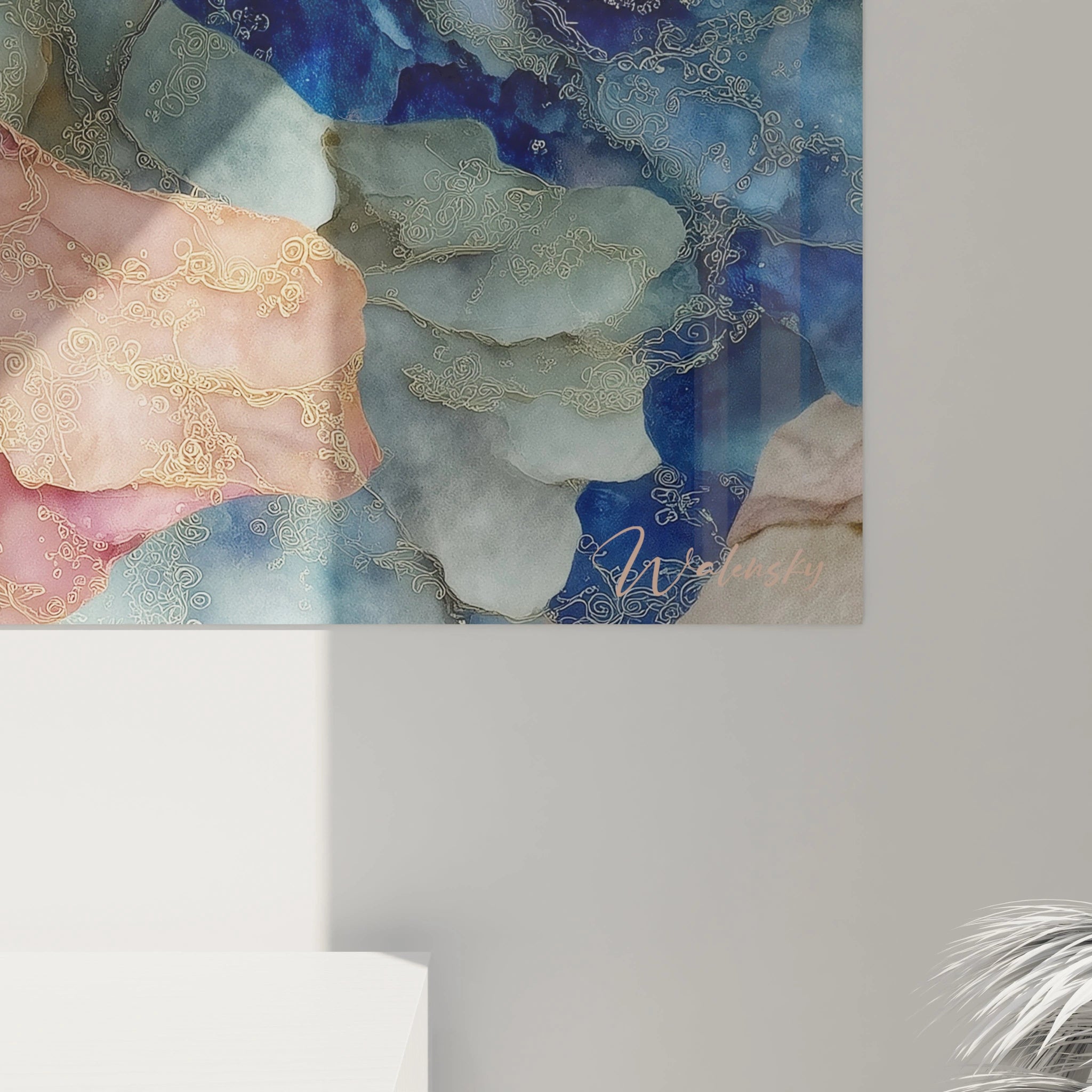 Tableau mural Walensky représentant un tableau d'art haute couture avec des motifs floraux délicats