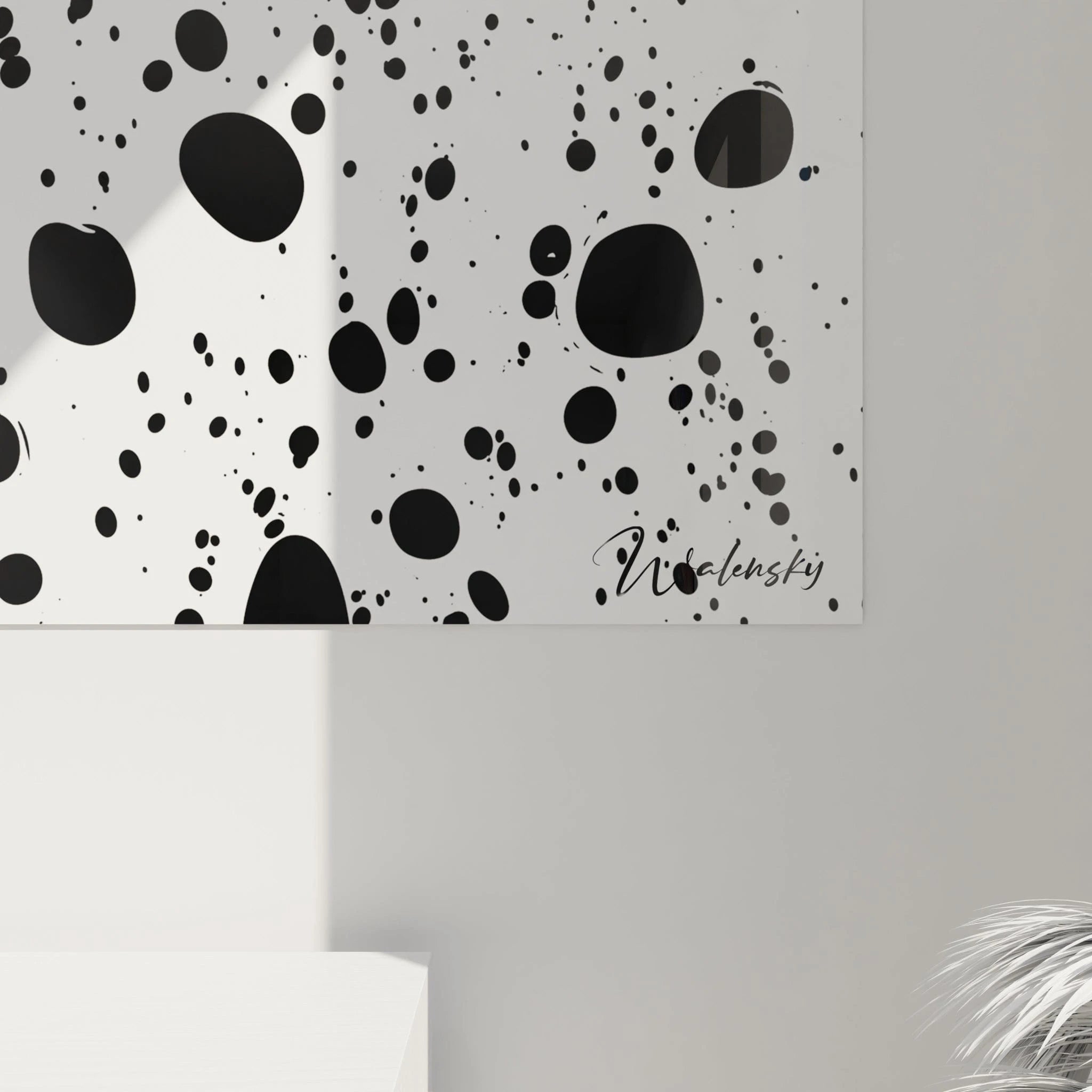 Tableau tacheté noir et blanc de Walensky avec des motifs modernes pour décorer les murs