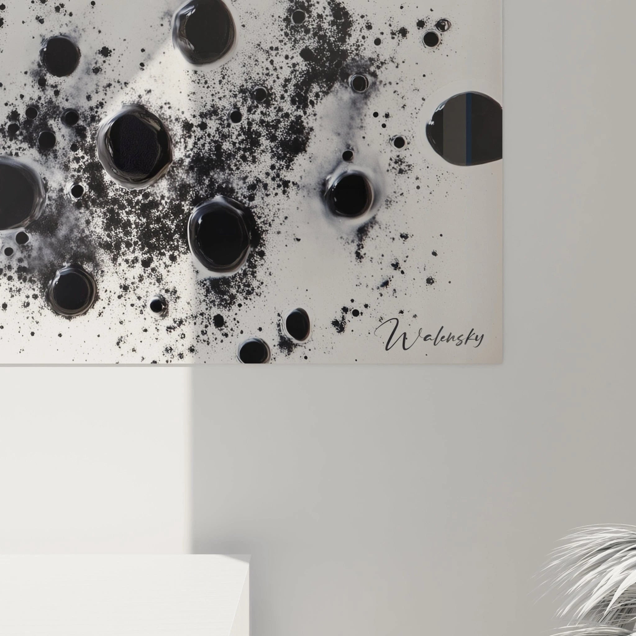 Tableau tacheté noir et blanc de Walensky pour une décoration moderne et artistique