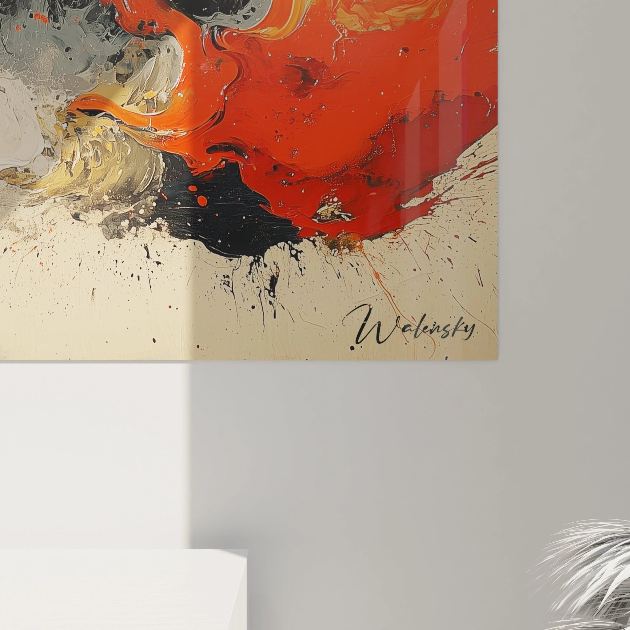 Tableau abstrait de Walensky avec des couleurs vives et des textures dynamiques