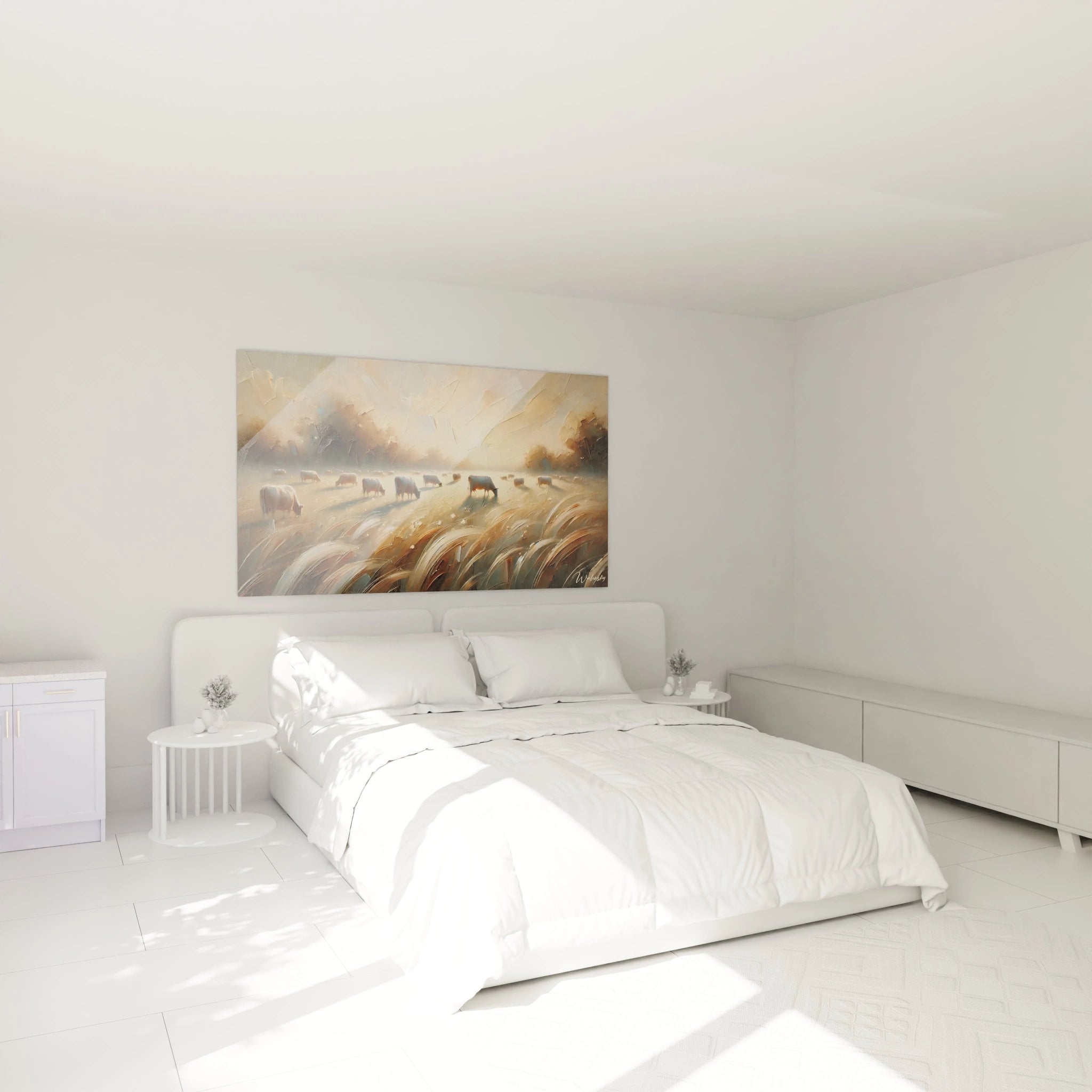 Apportez la serenite du tableau campagne a votre chambre ambiance douce et authentique parfaite pour un decor elegant et chaleureux qui invite a la detente et la contemplation