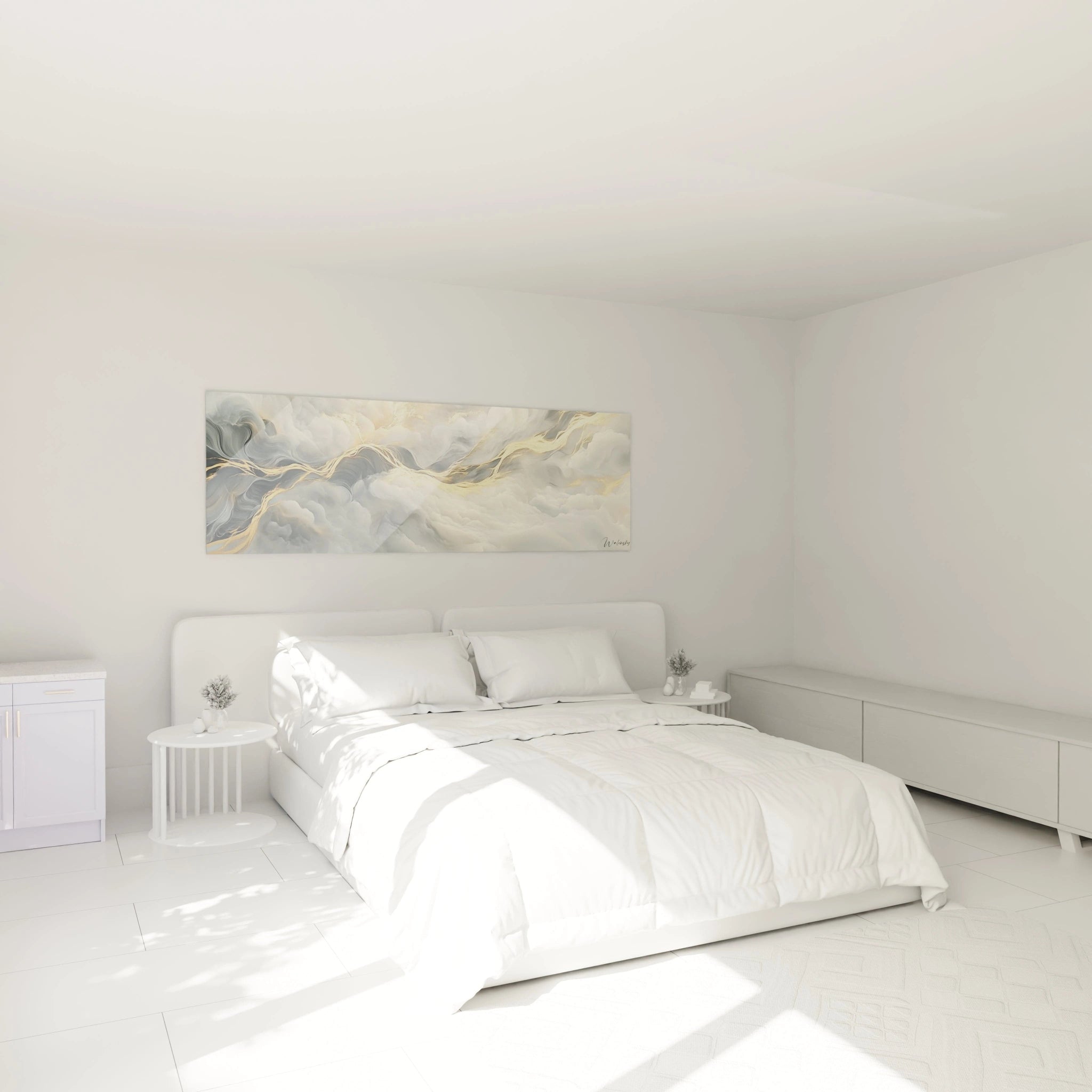 Tableau Vapeurs Sublimes Dorées - Édition Moderne Abstrait - Walensky