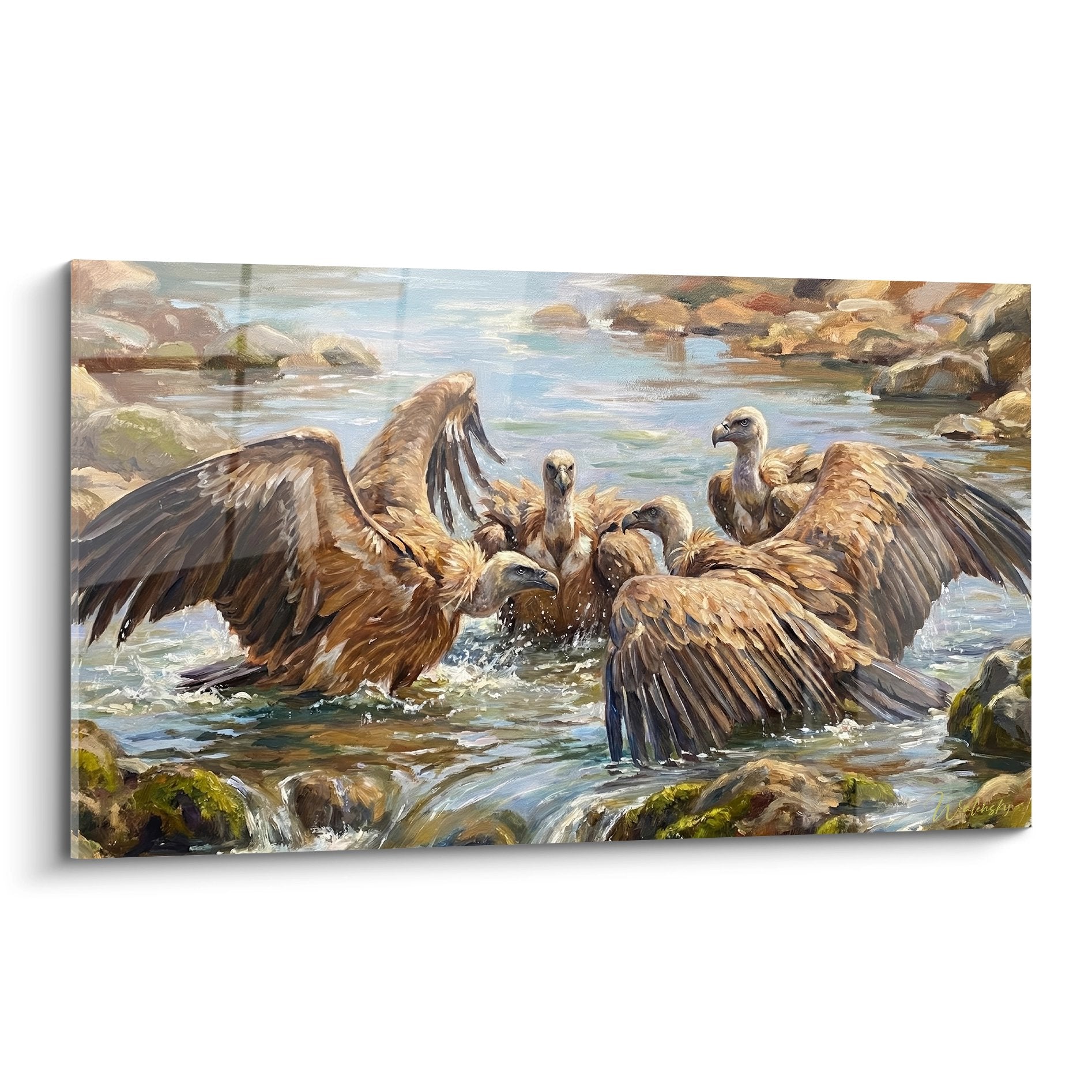 Vulture wings spread fast splashes brown ochre tones vulture edition