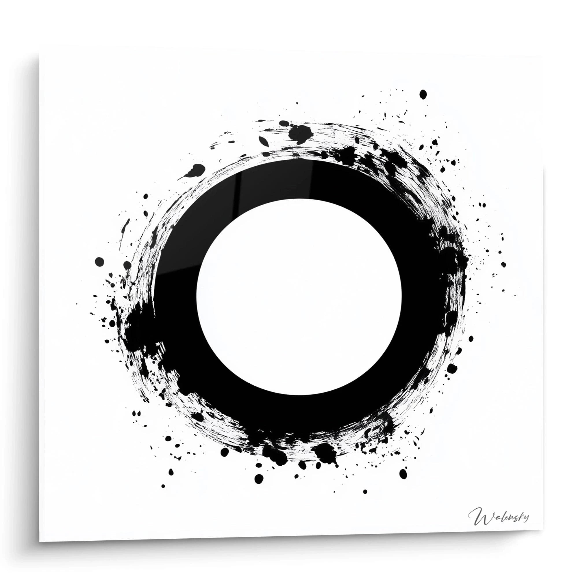 Tableau tacheté noir et blanc de Walensky avec un design moderne et abstrait