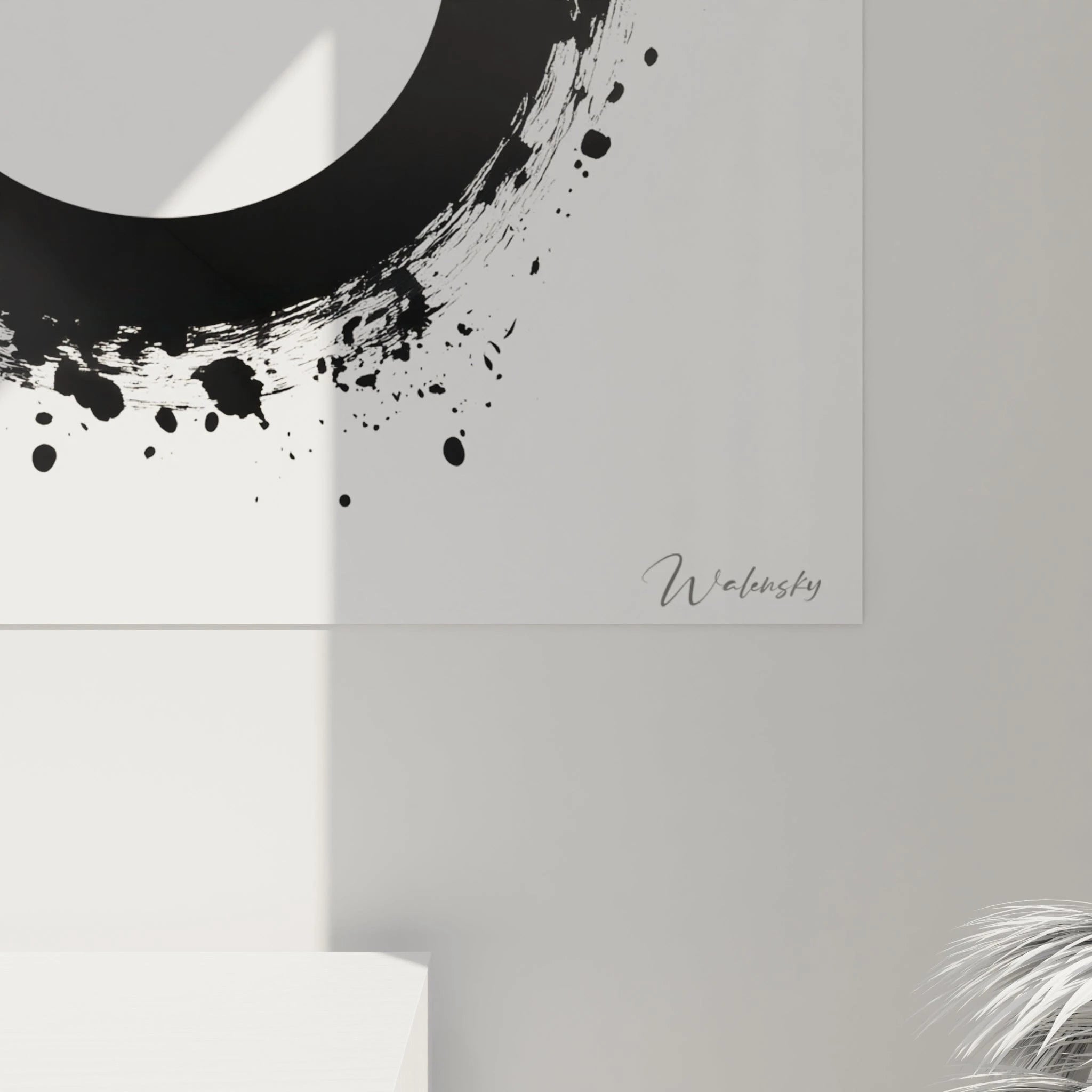 Tableau moderne tacheté noir et blanc de Walensky pour décoration intérieure élégante