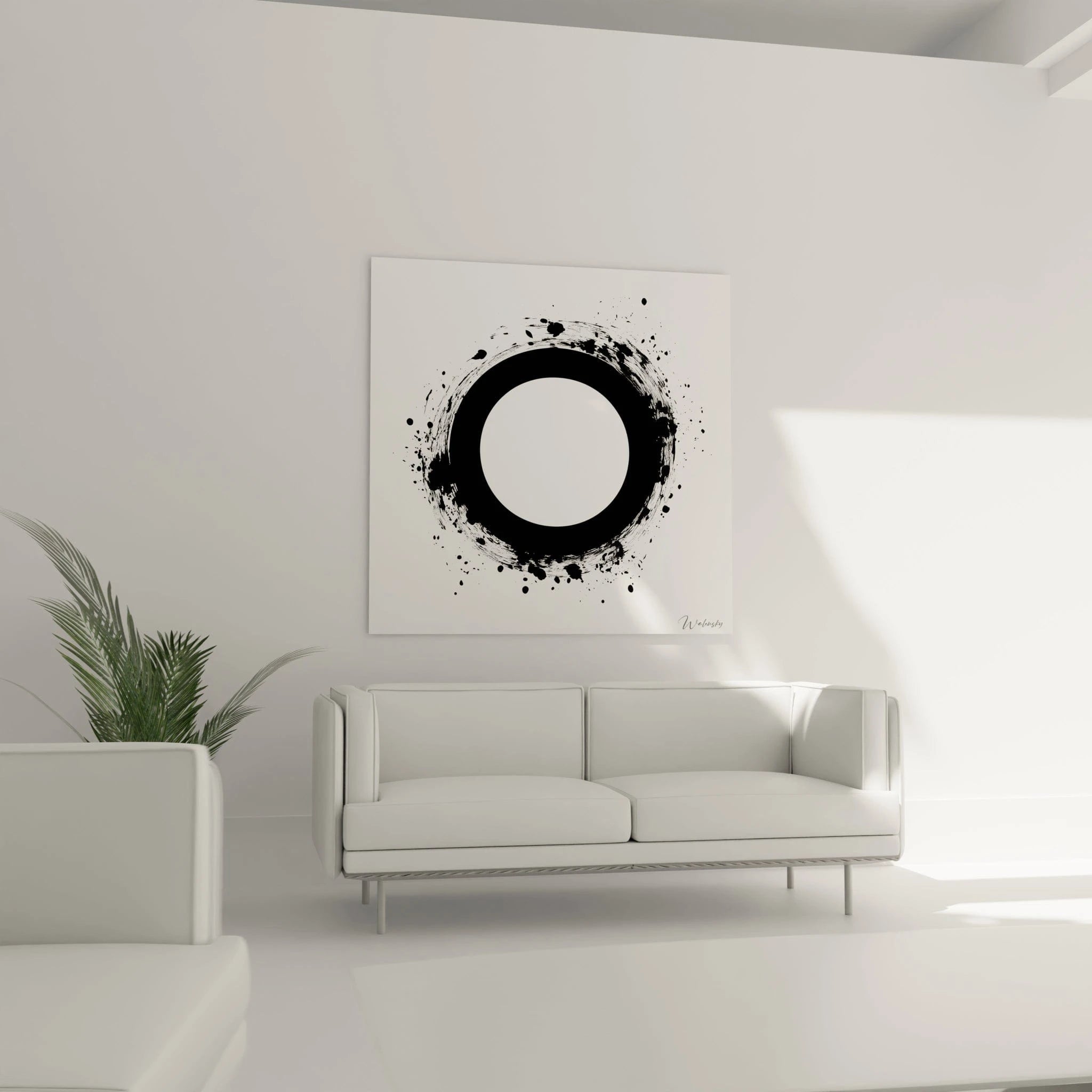 Tableau tacheté noir et blanc Walensky, décoration artistique moderne pour un style minimaliste