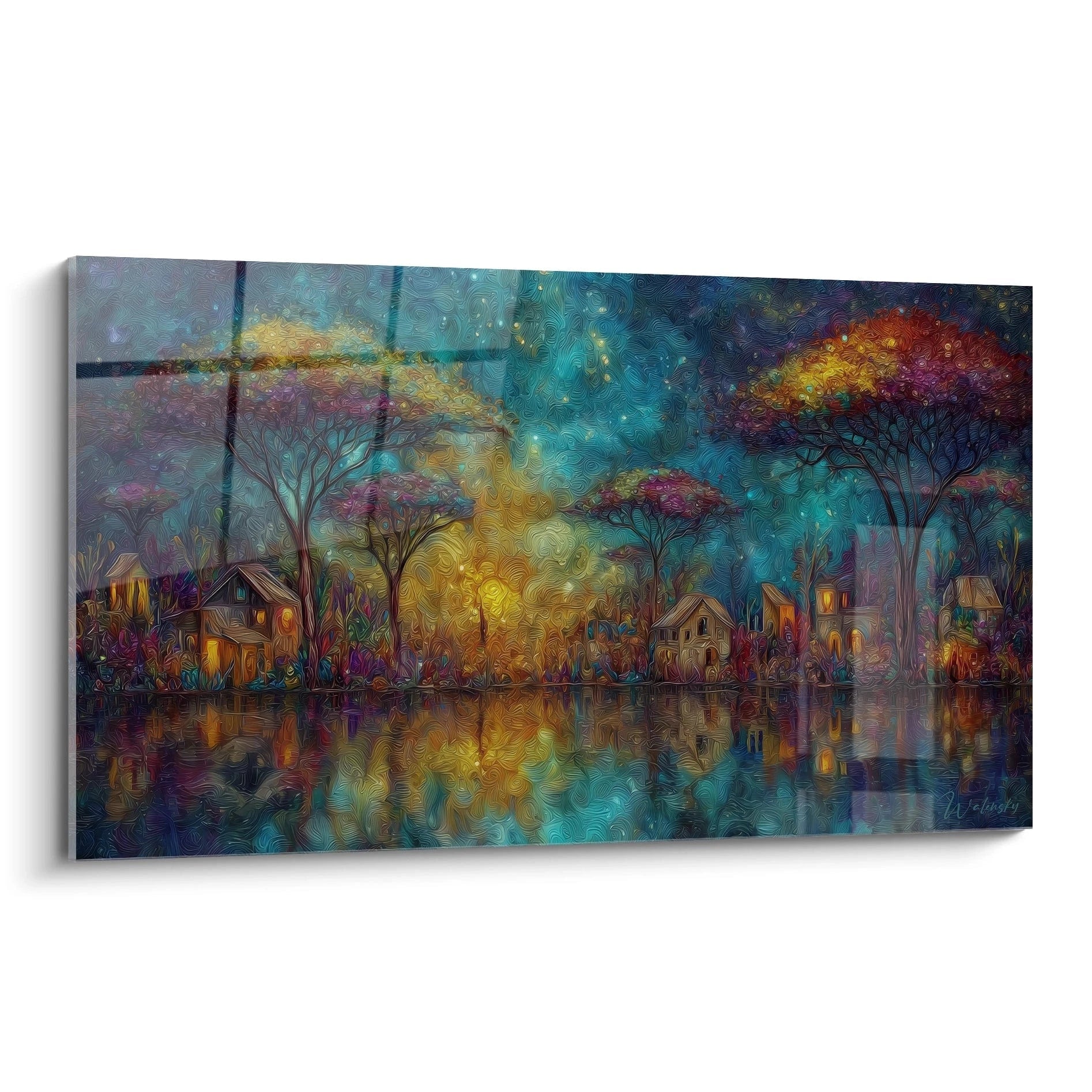 Tableau Village Eaux Sacrées du Temps - édition paysage africain - Walensky