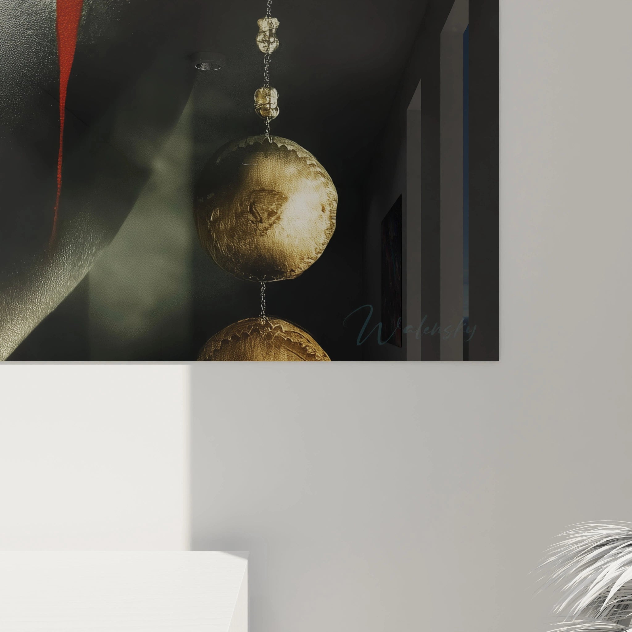 Tableau visage africain moderne avec des tons sombres et des éléments décoratifs
