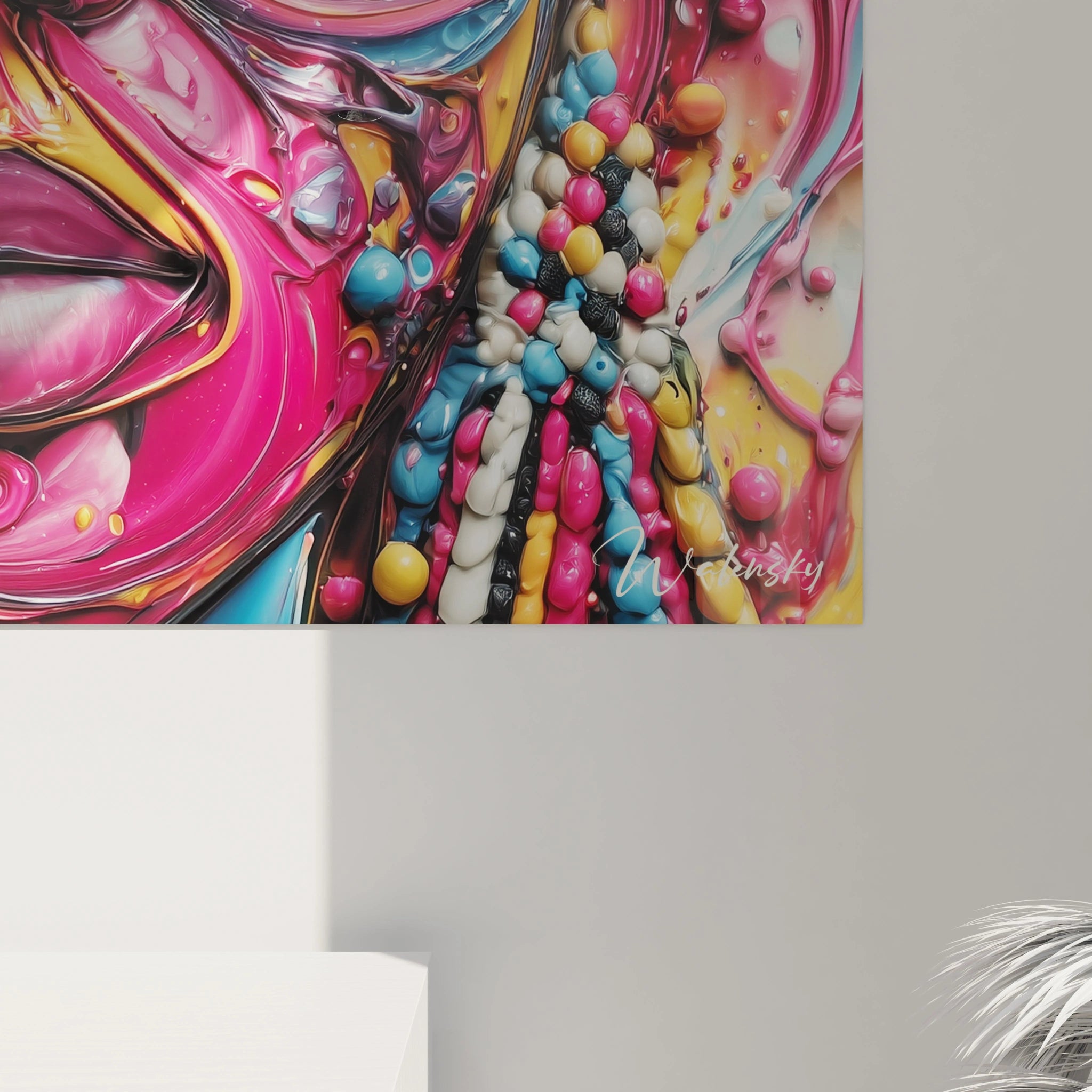 Tableau visage coloré Déesse bienveillante - édition masque africain - Walensky