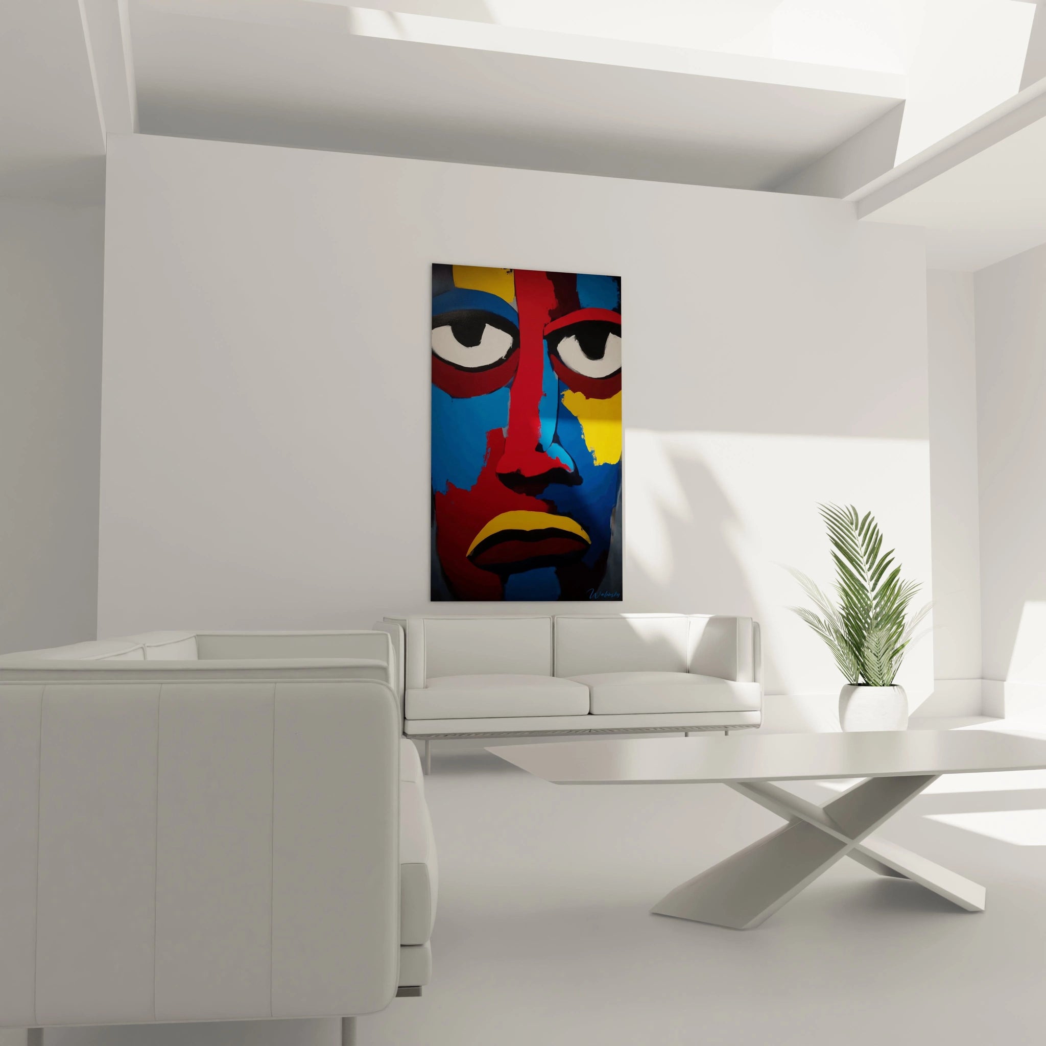 Tableau mural visage africain coloré de Walensky, décor moderne pour un intérieur stylé